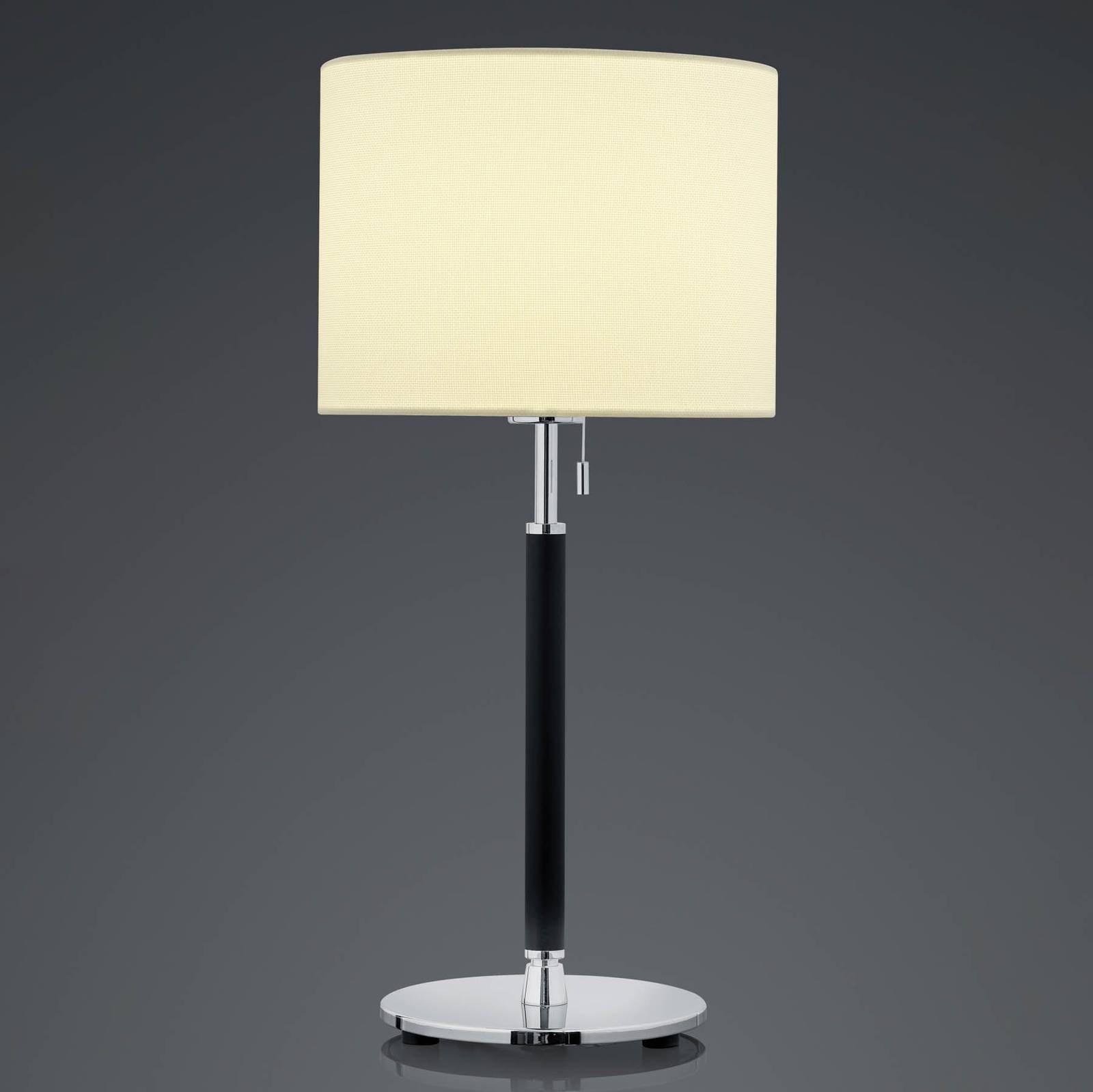 Stolová lampa Pull, textilné tienidlo, 53 cm