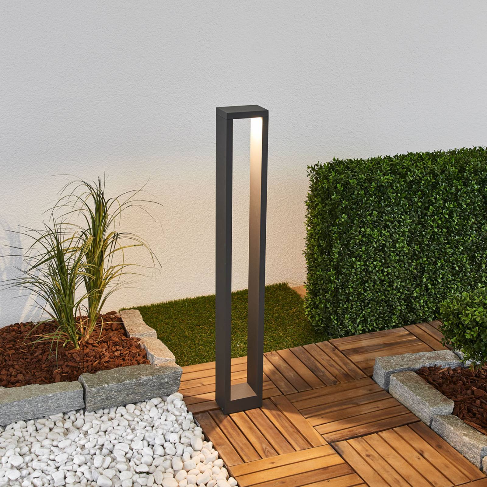 Lucande Lucande Jupp LED závěsná lampa, grafitově šedá, hliník, 90 cm