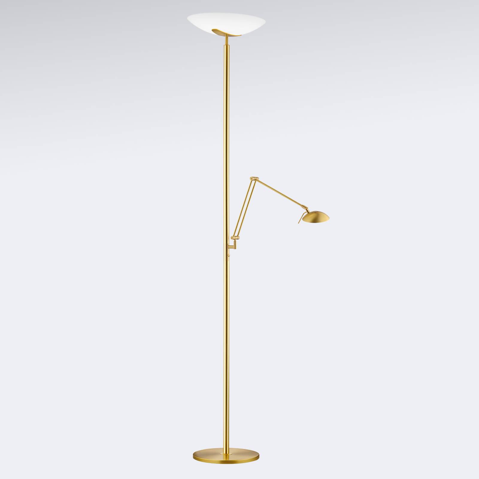 Knapstein LED stojací lampa Lya, čtecí lampa, mosaz matná