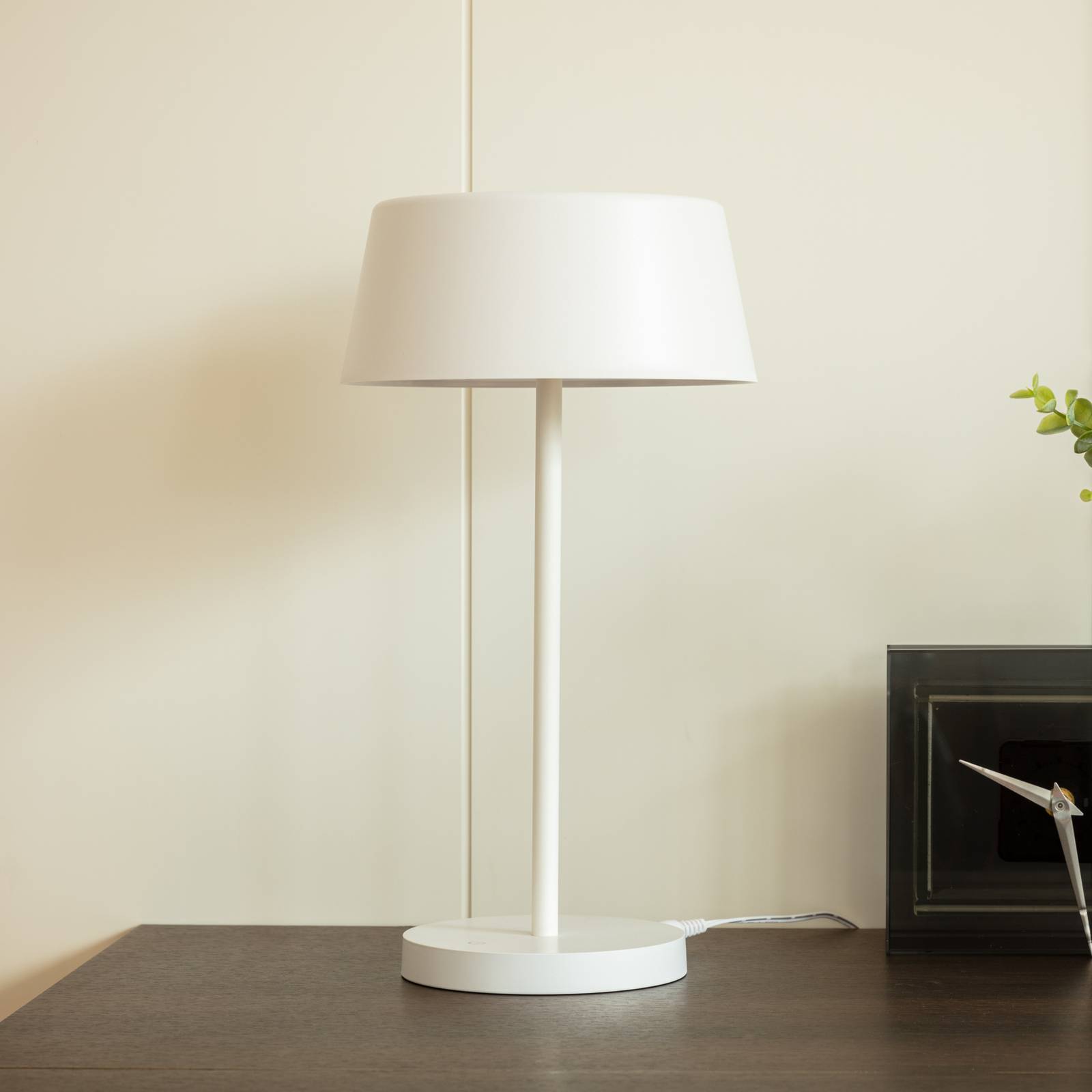 Lindby Stolní lampa LED Lindby Milica, bílá, stmívatelná