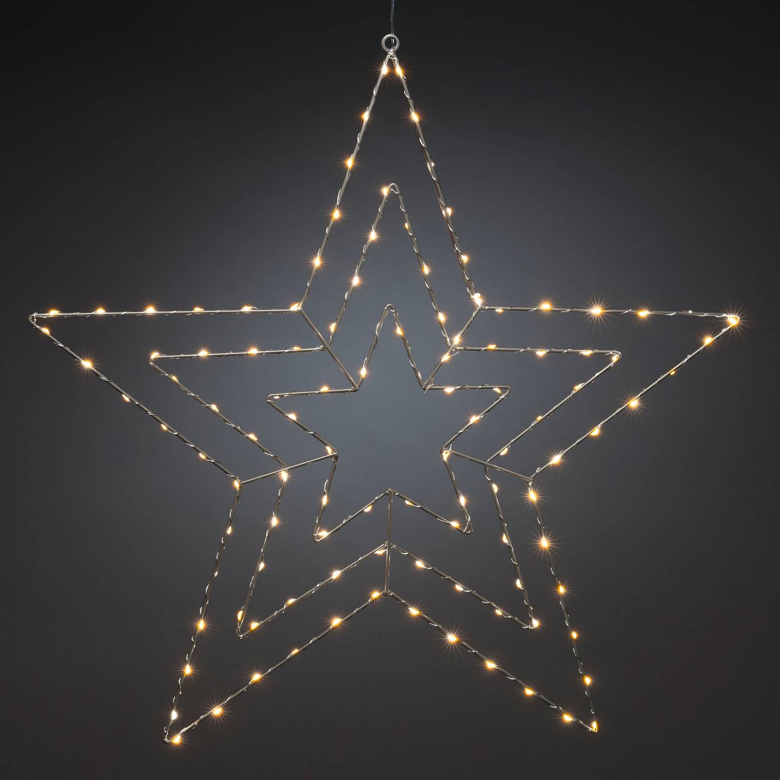 Strieborná hviezda LED 66 x 64 cm