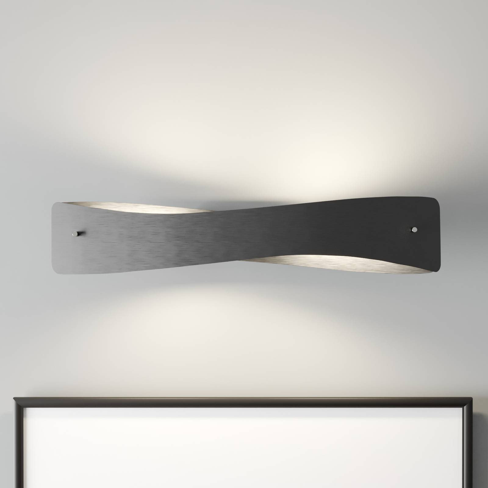 quitani Quitani LED nástěnné svítidlo Lian, černá/hliník