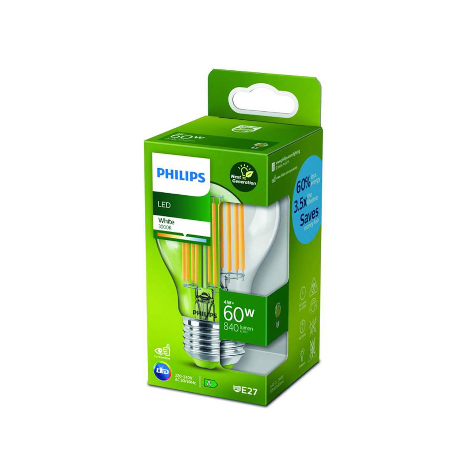 Philips Philips LED žárovka E27 4W 3000K filament 840 lm