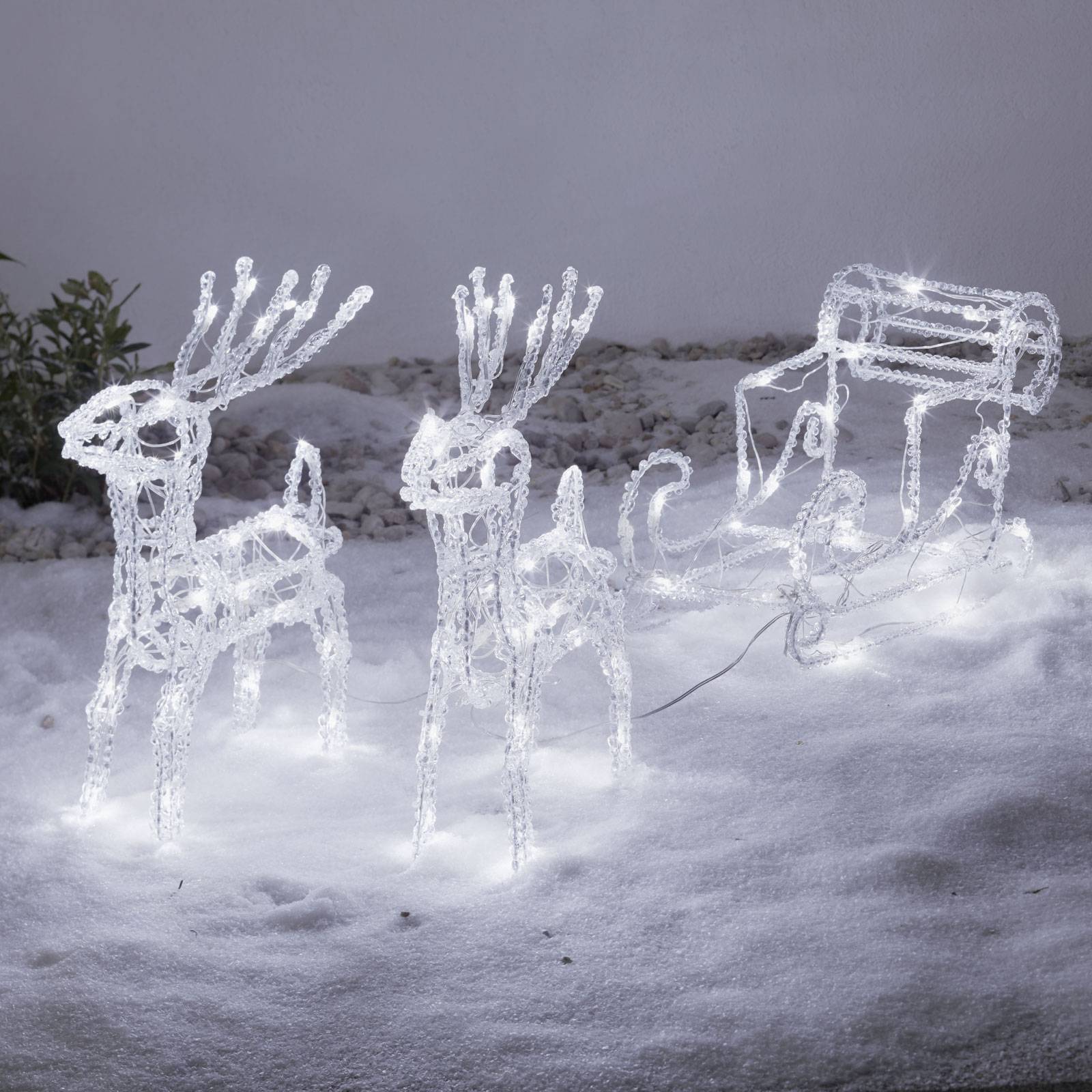Konstsmide Christmas Šumivé LED venkovní dekorace sob se saněmi