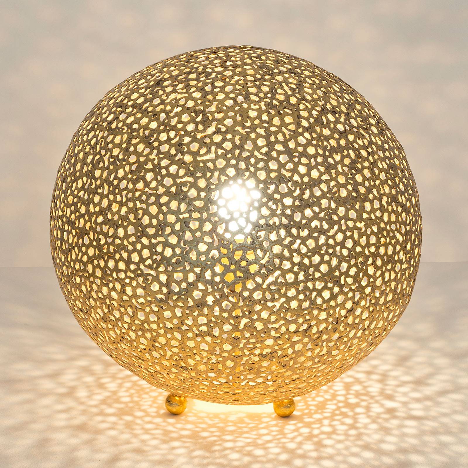 Holländer Stolní lampa Lily Grande, Ø 43 cm, zlatá