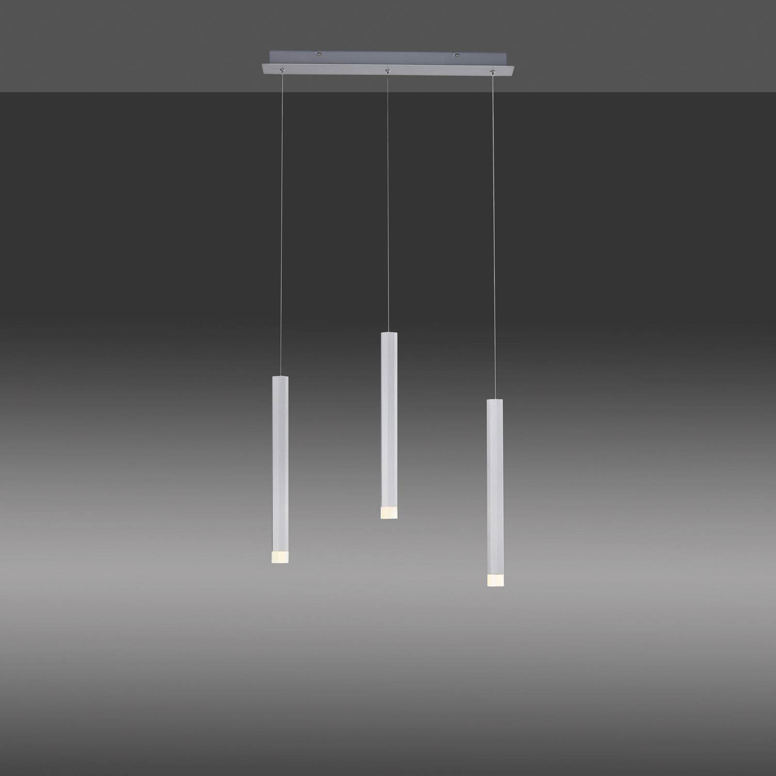 Závesné LED svietidlo Bruno, 3-plameňové, hliník