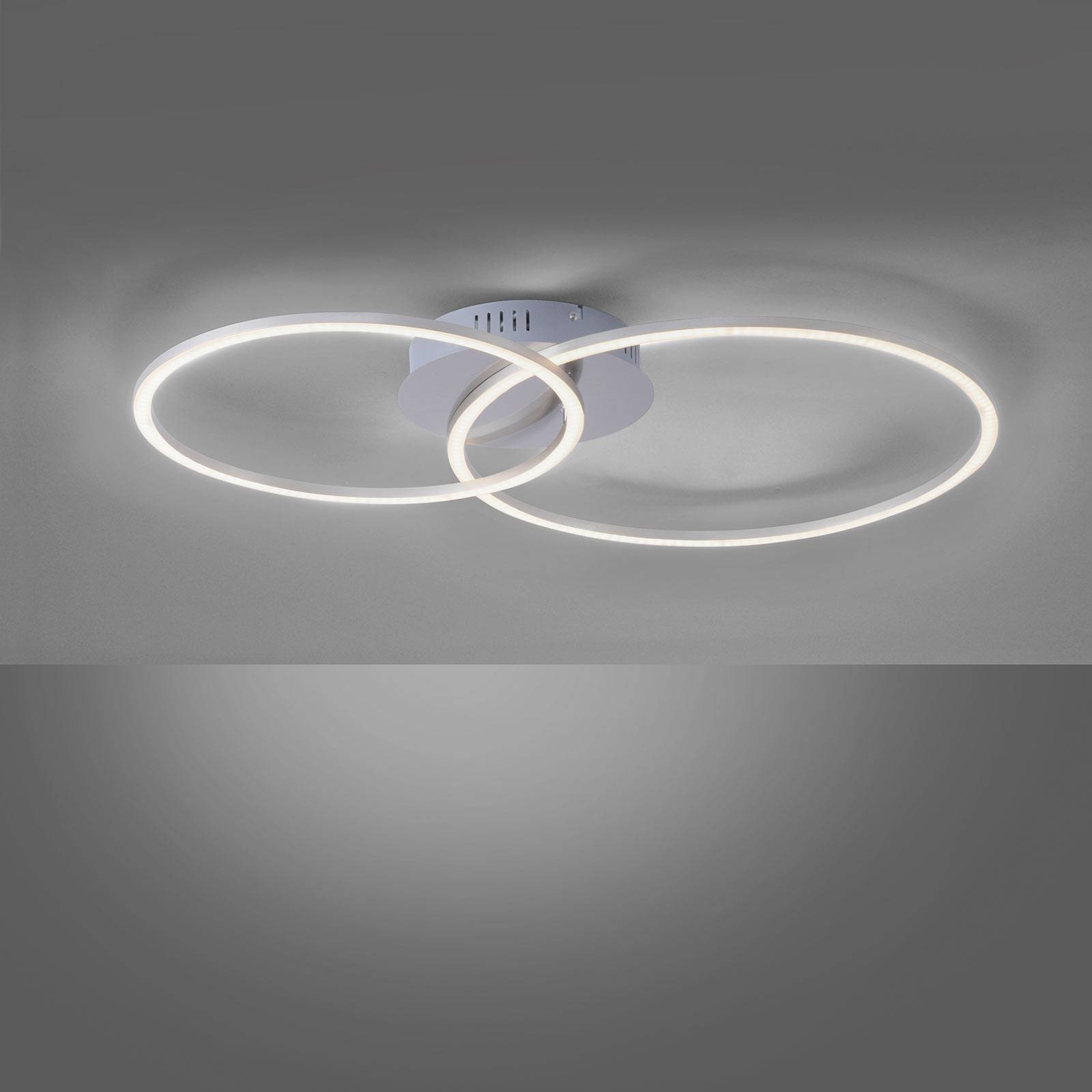 JUST LIGHT. LED stropní svítidlo Ivanka, dva kruhy, ocel