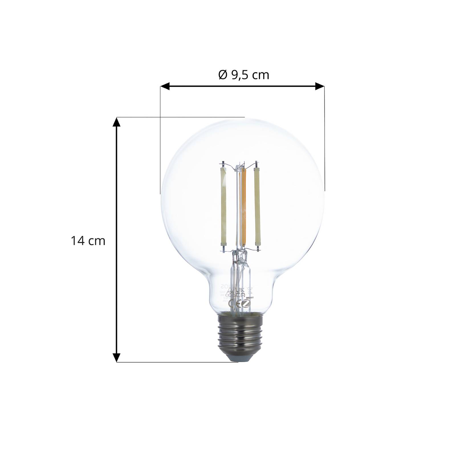 LUUMR Smart LED žiarovka E27 G95 7W ZigBee Tuya číra 3ks