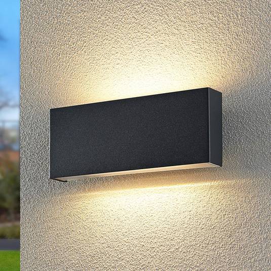 Lindby Kiban Led Au Enwandlampe In Dunkelgrau Lampenwelt Ch