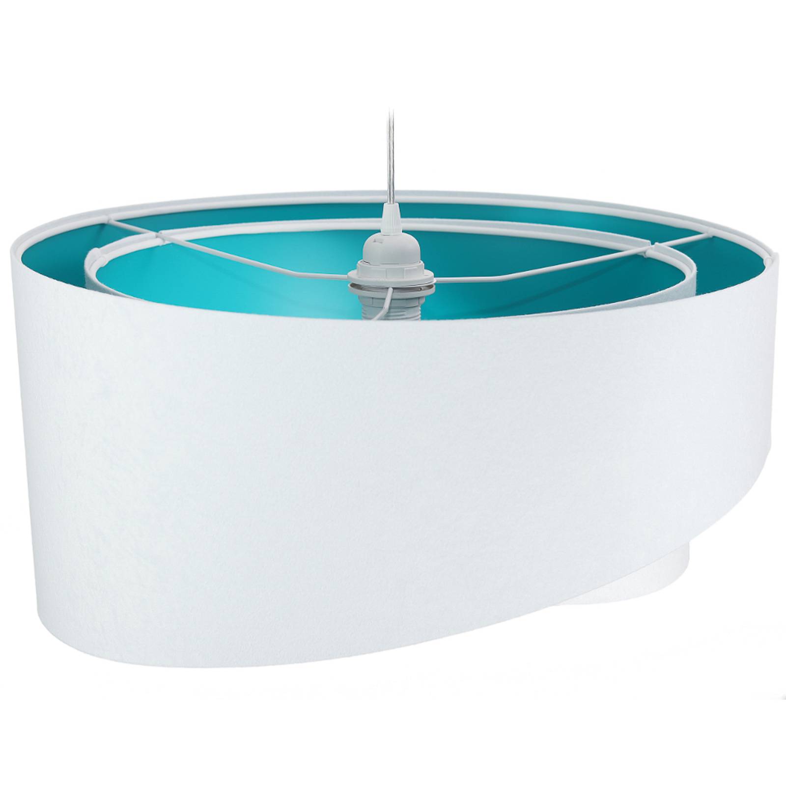 Maco Design Závěsná lampa Vivien, dvoubarevná, bílá/tyrkysová