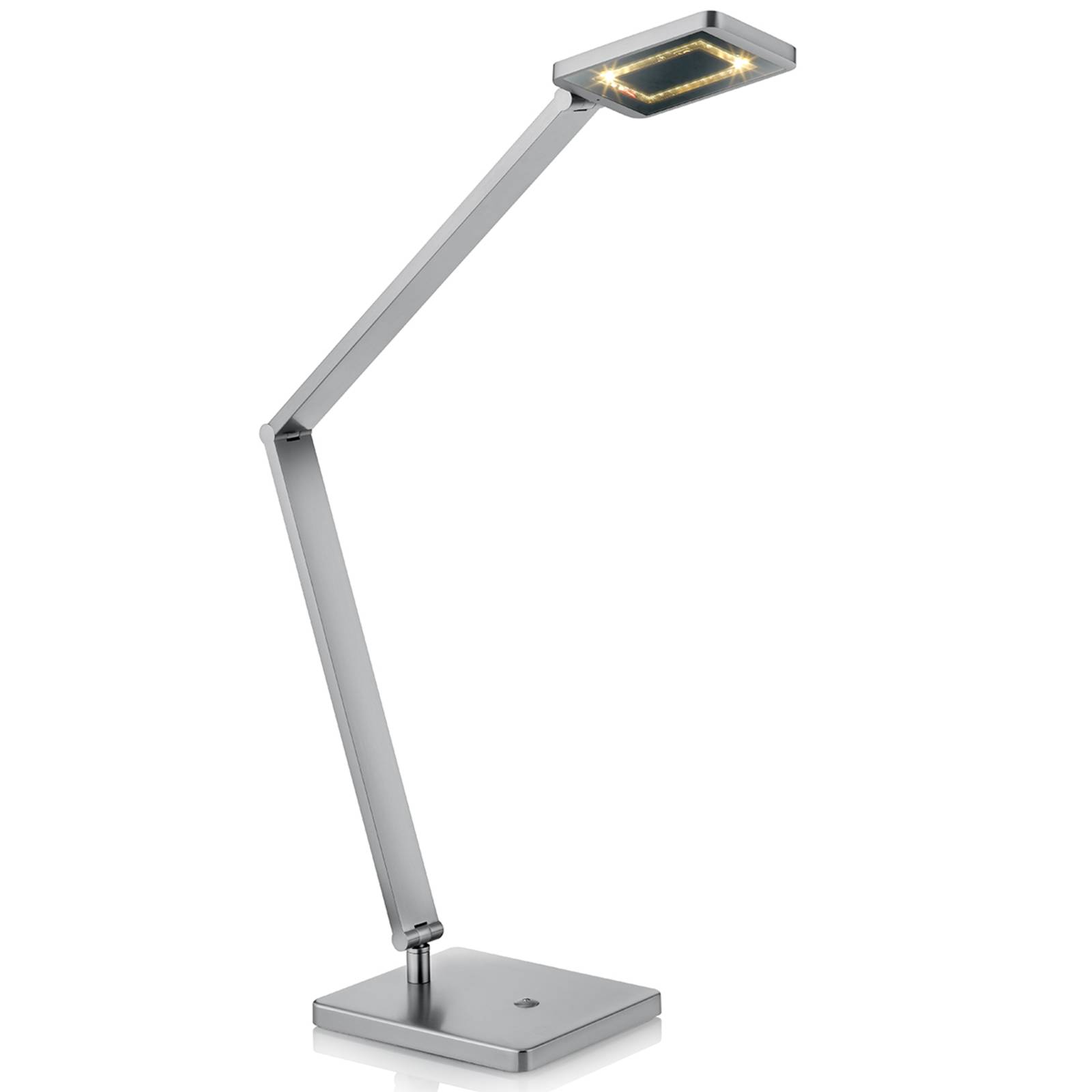 Knapstein Stolní lampa Space LED s dotykovým stmívačem v matném niklu