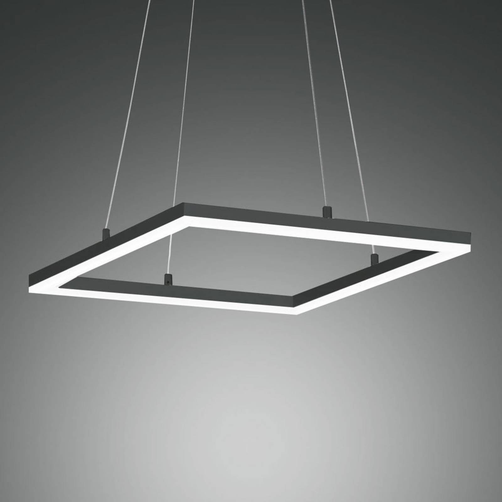 Fabas Luce LED závěsné světlo Bard 42x42 cm, antracit