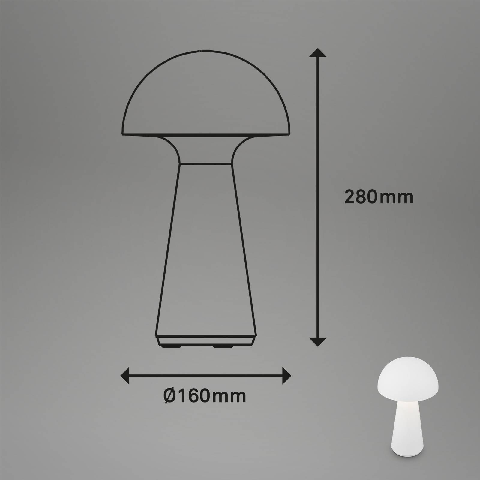 Briloner Nabíjecí stolní lampa Fungo LED, dobíjecí, bílá