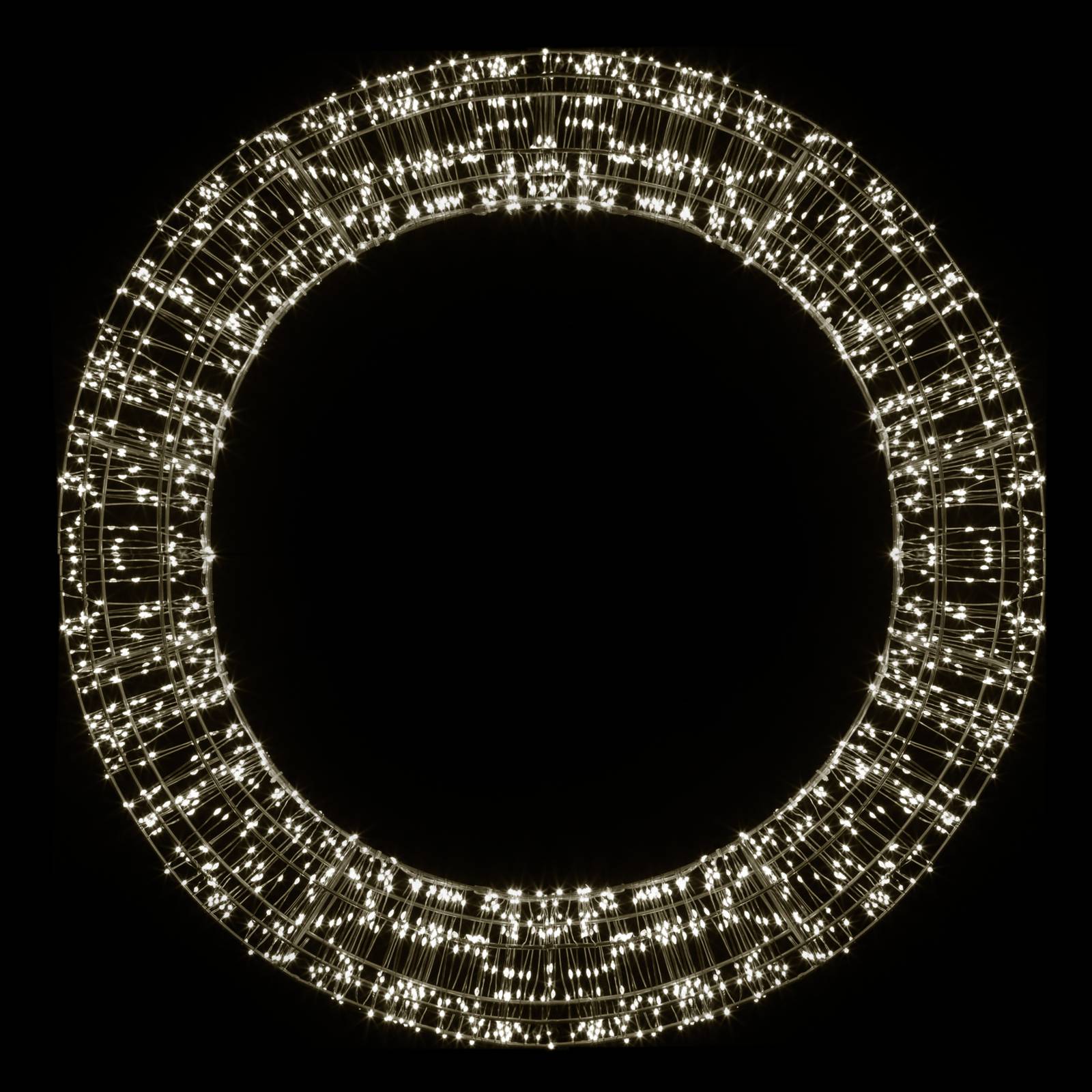 Christmas United LED vánoční věnec, černý, 2 000 LED diod, Ø 75 cm