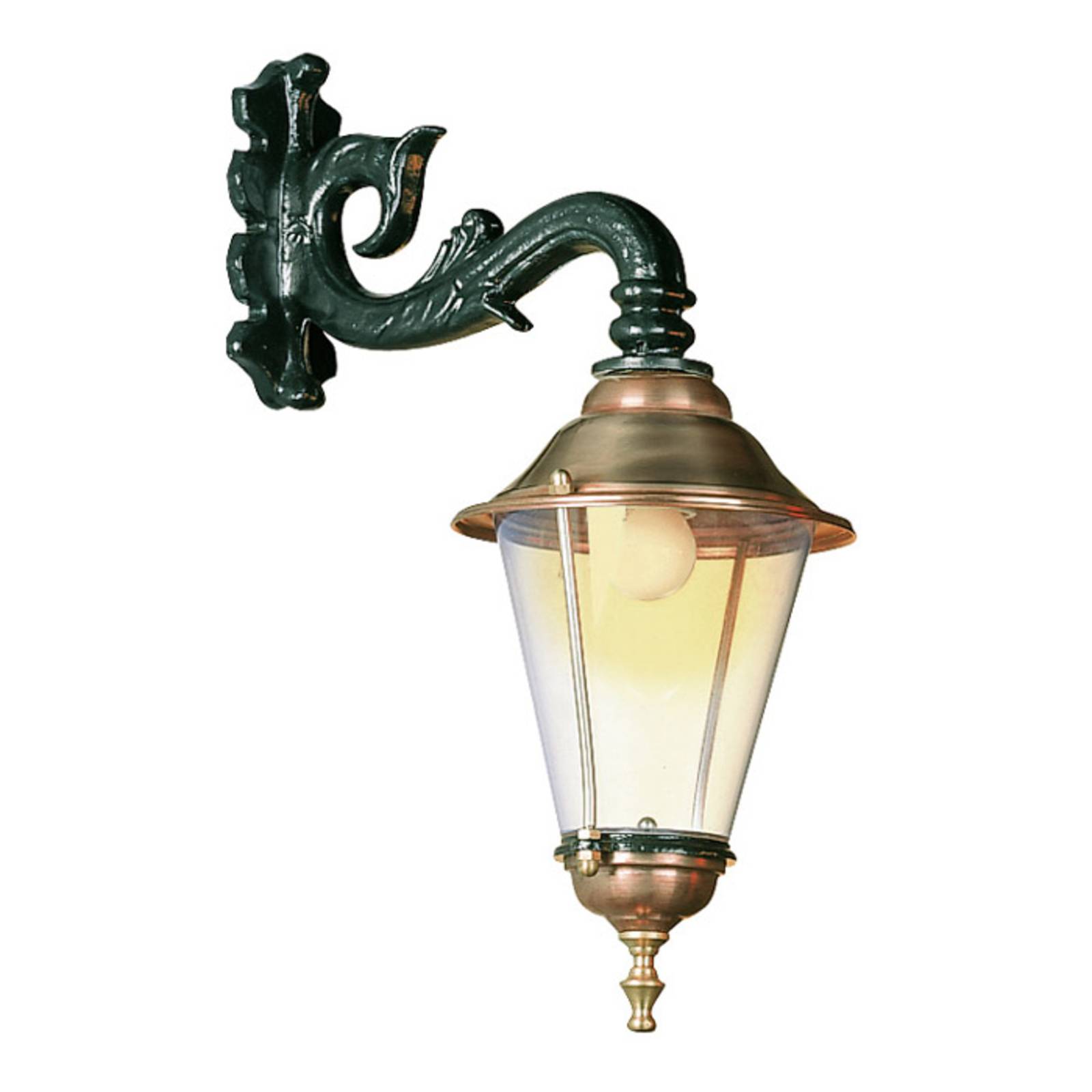 K.S. Verlichting Hoorn - Venkovní nástěnné svítidlo, spodní zásuvka, zelené