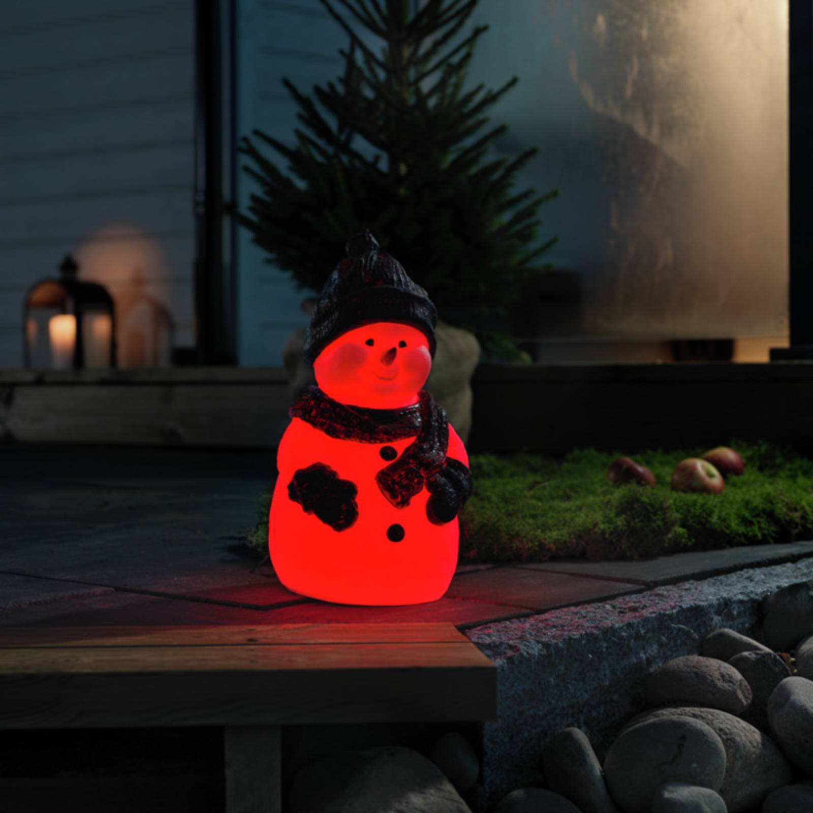 Konstsmide Christmas LED dekorace sněhulák změna barvy světla RGB, IP44