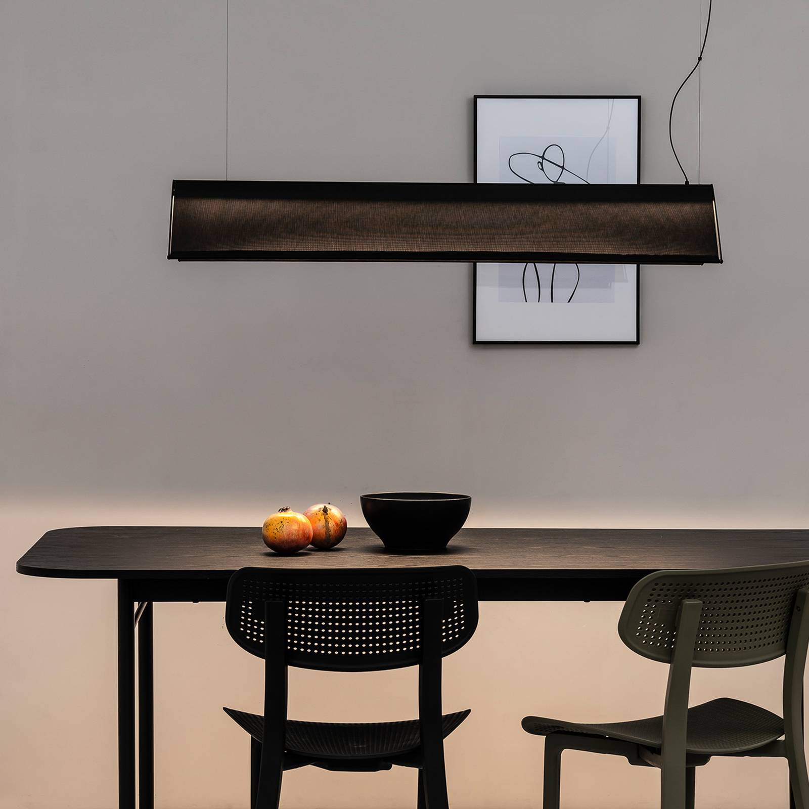 FARO BARCELONA Ludovico Povrchové závěsné svítidlo LED, 115 cm, černé