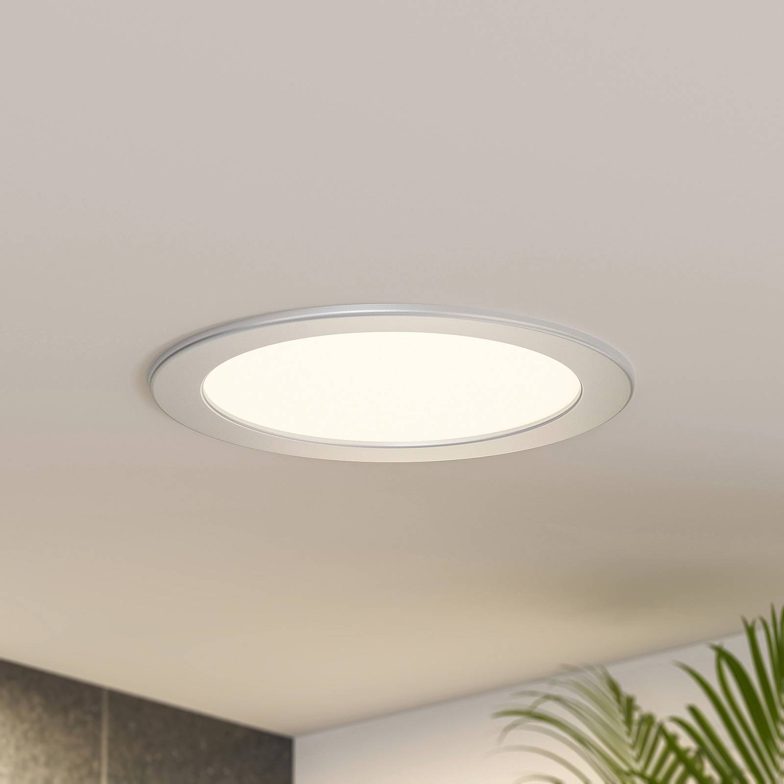 Prios LED vstavané svietidlo Cadance, strieborné, 22 cm, 3 jednotky,