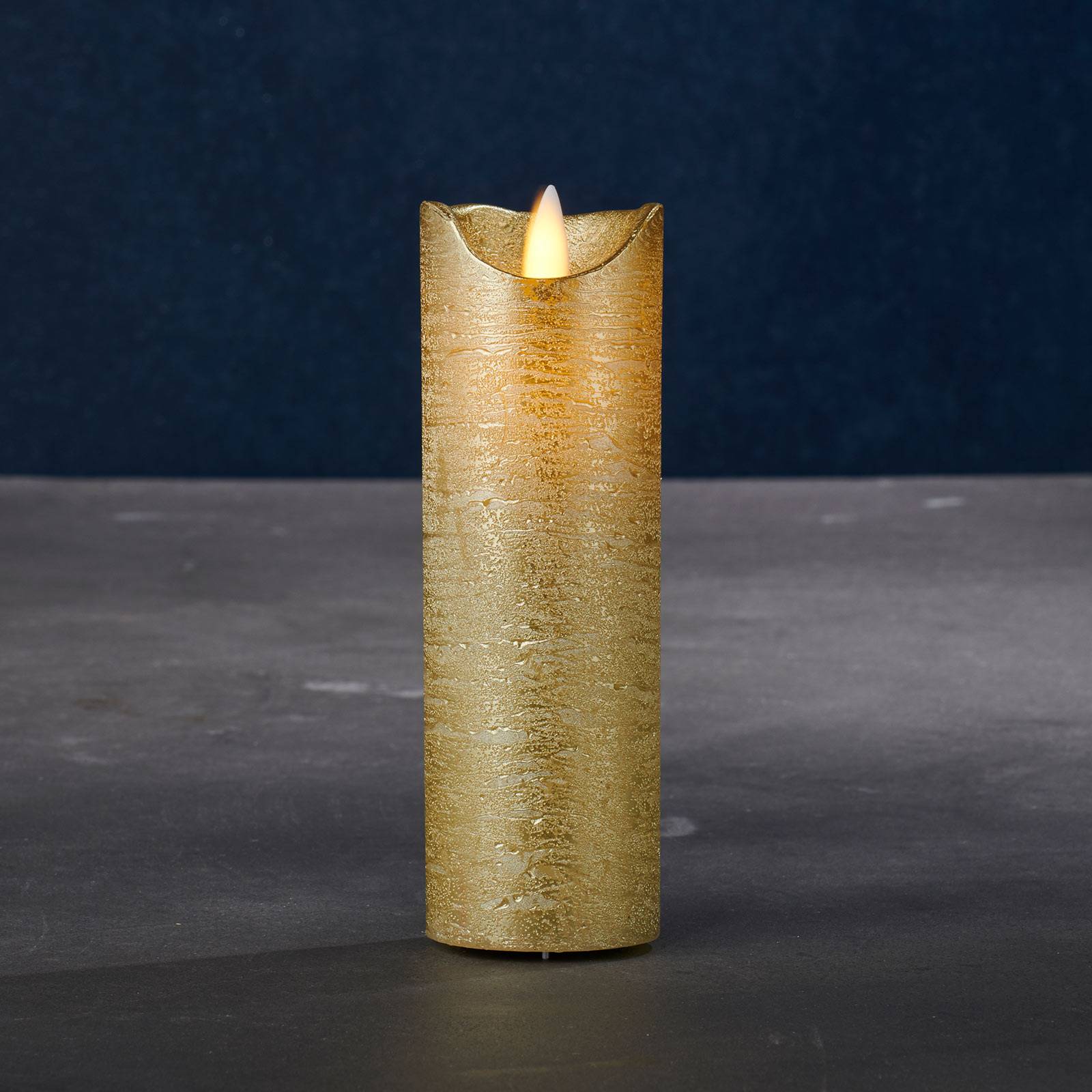Sirius LED svíčka Sara Exclusive, zlatá, Ø 5cm, výška 15cm