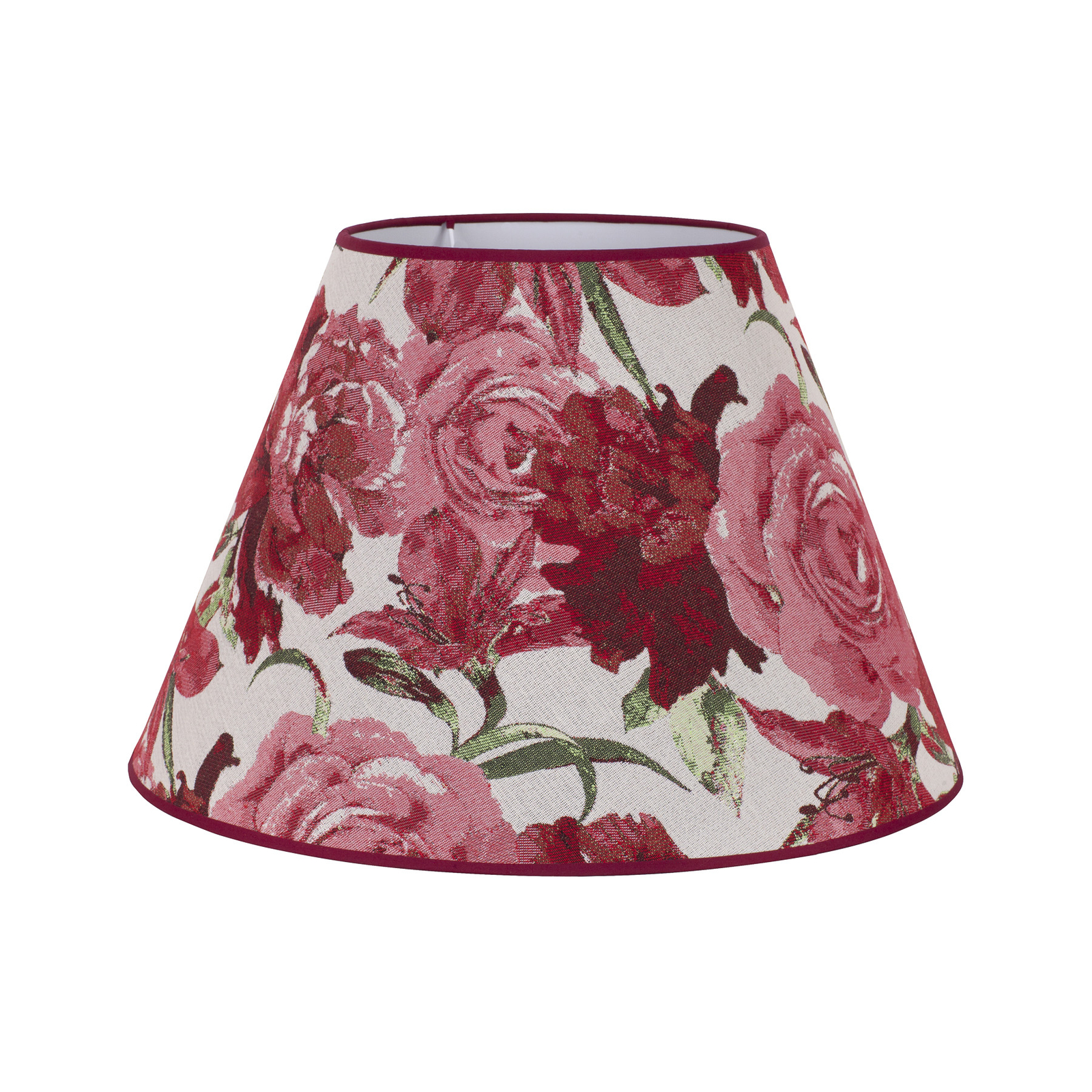 Abat Jour Sofia Hauteur 31 Cm Rouge Fleuri Luminaire Fr