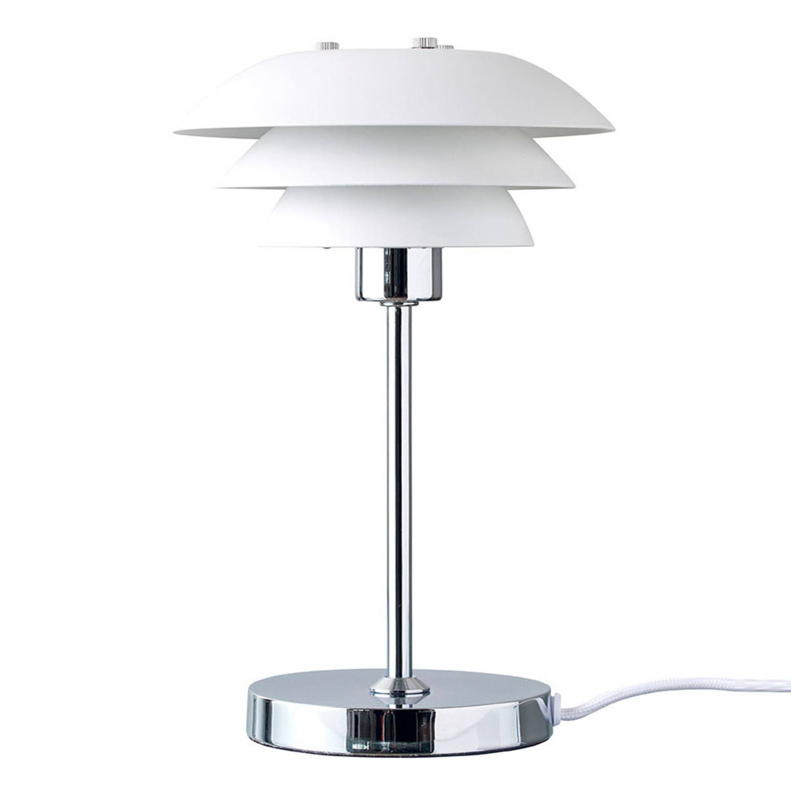 Dyberg Larsen DL16 stolová lampa kovová biela