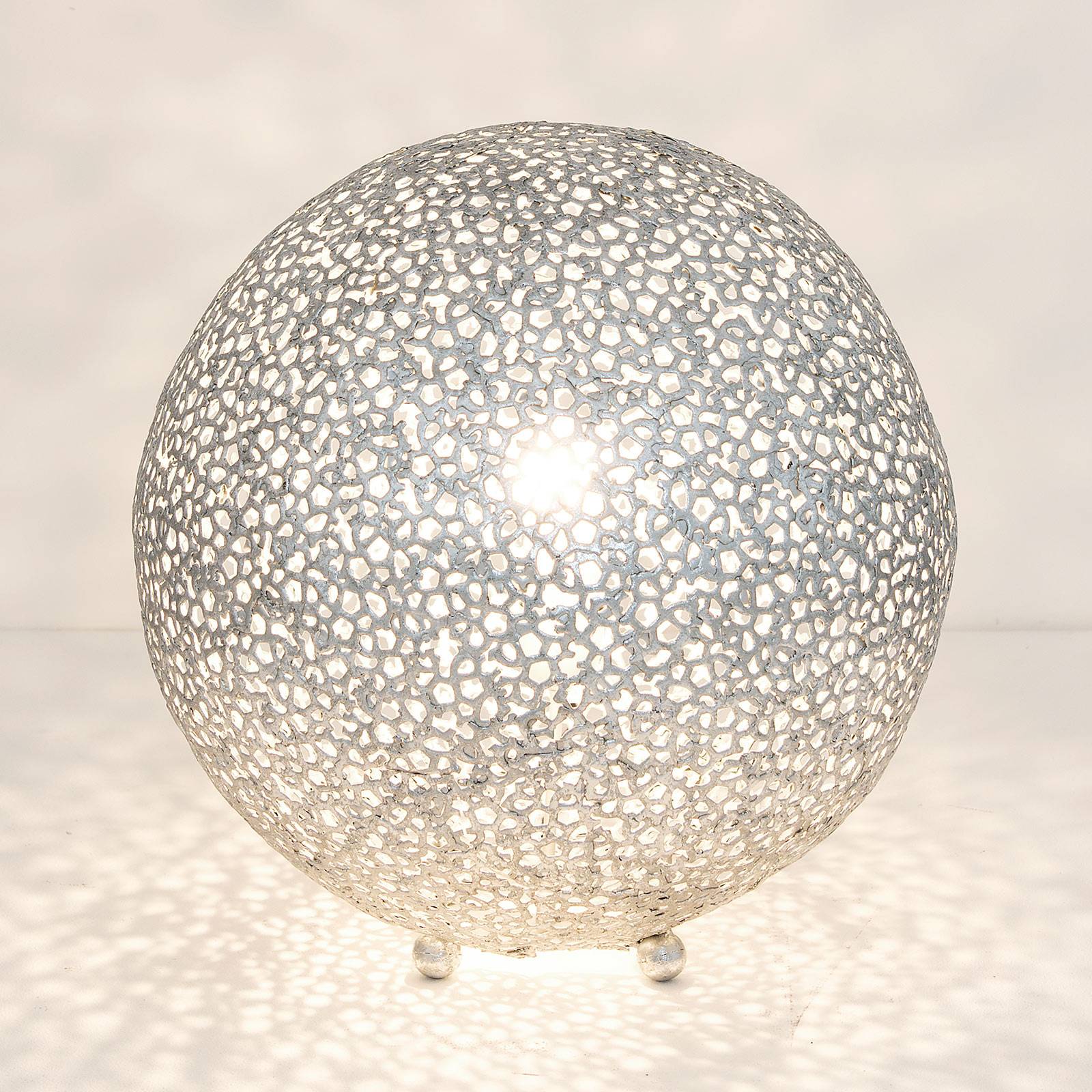 Holländer Stolní lampa Lily Grande, Ø 43 cm, stříbrná