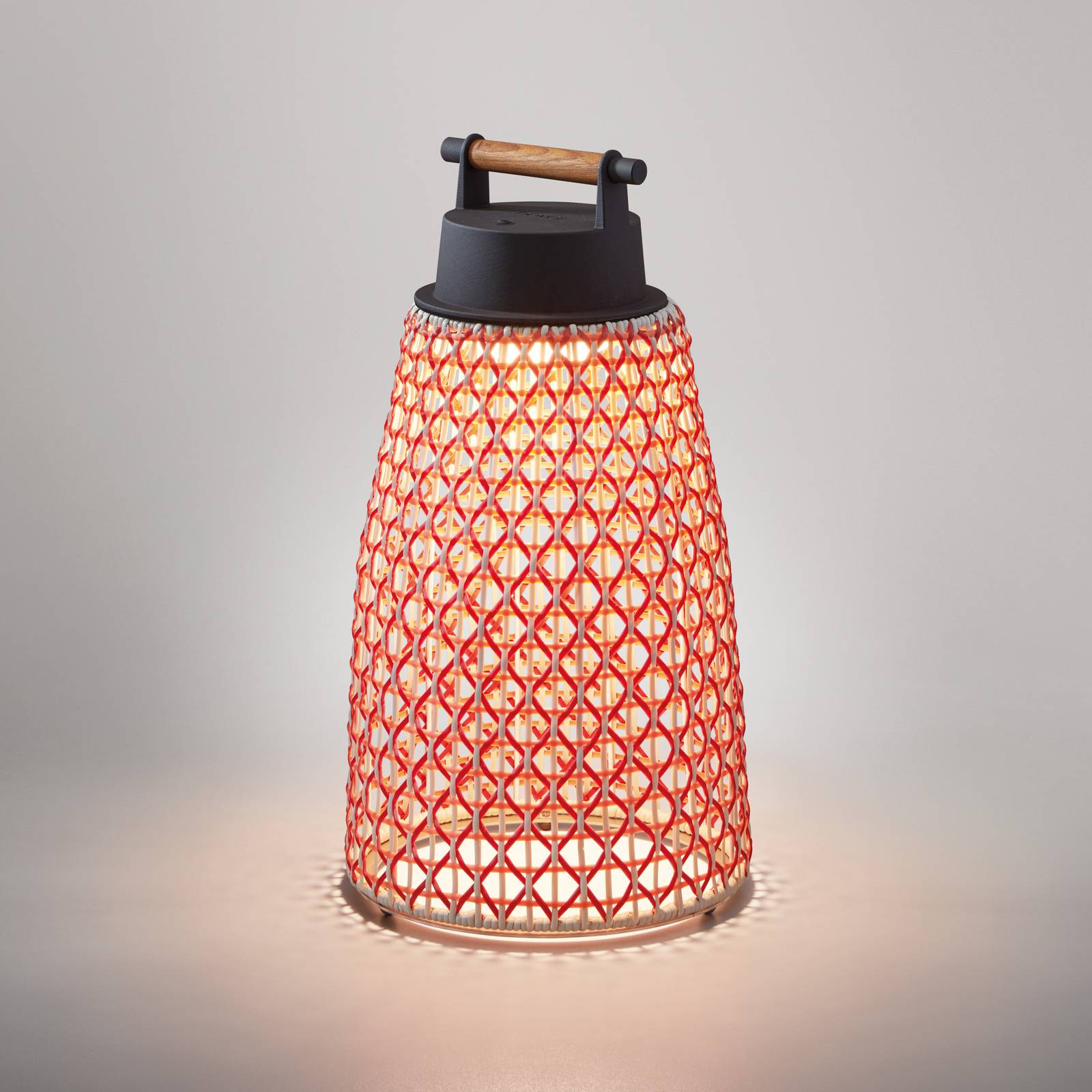 Bover Nabíjecí stolní lampa Bover Nans M/49/R pro venkovní použití, červená