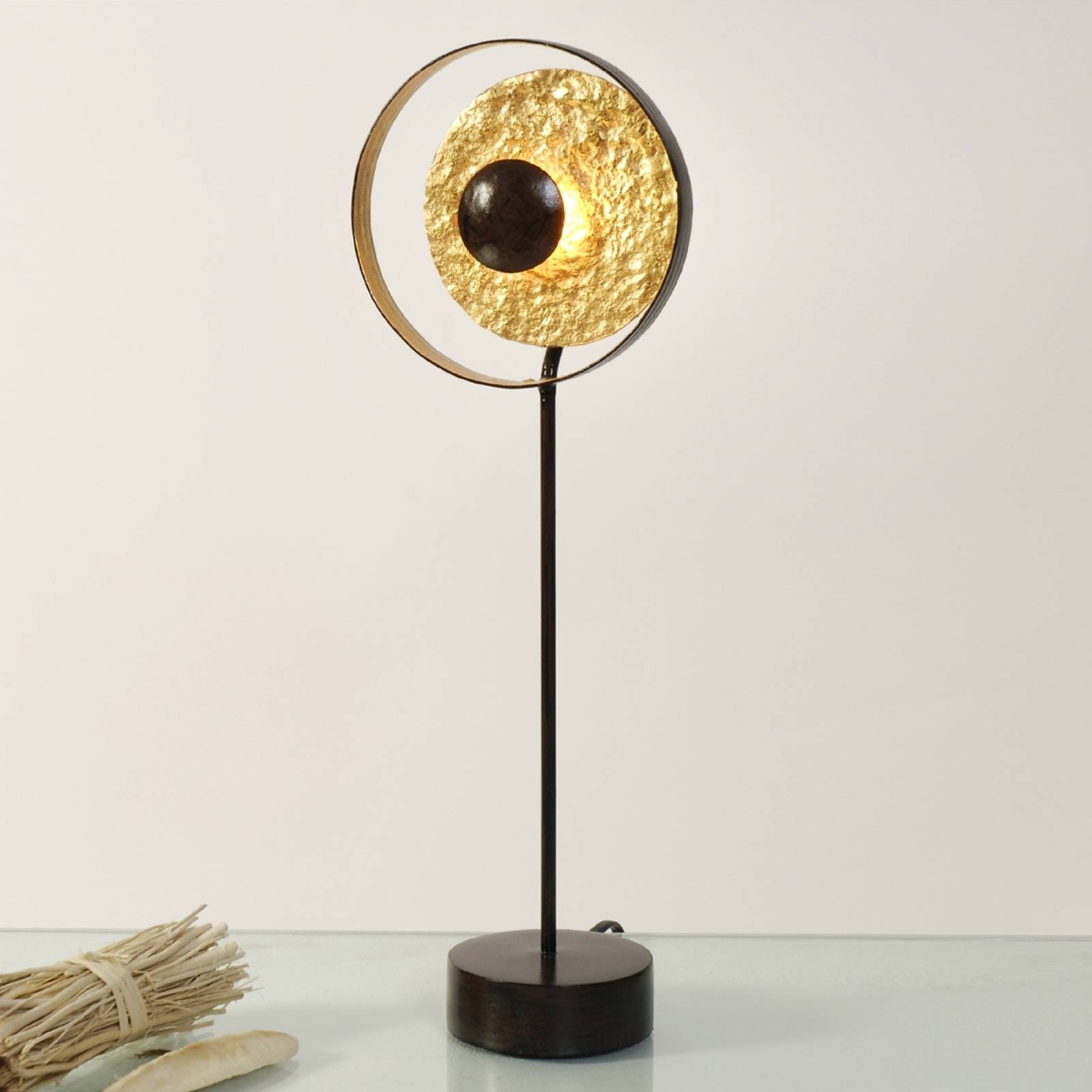 Holländer Stolní lampa Satellite ve zlato-hnědé, výška 42 cm