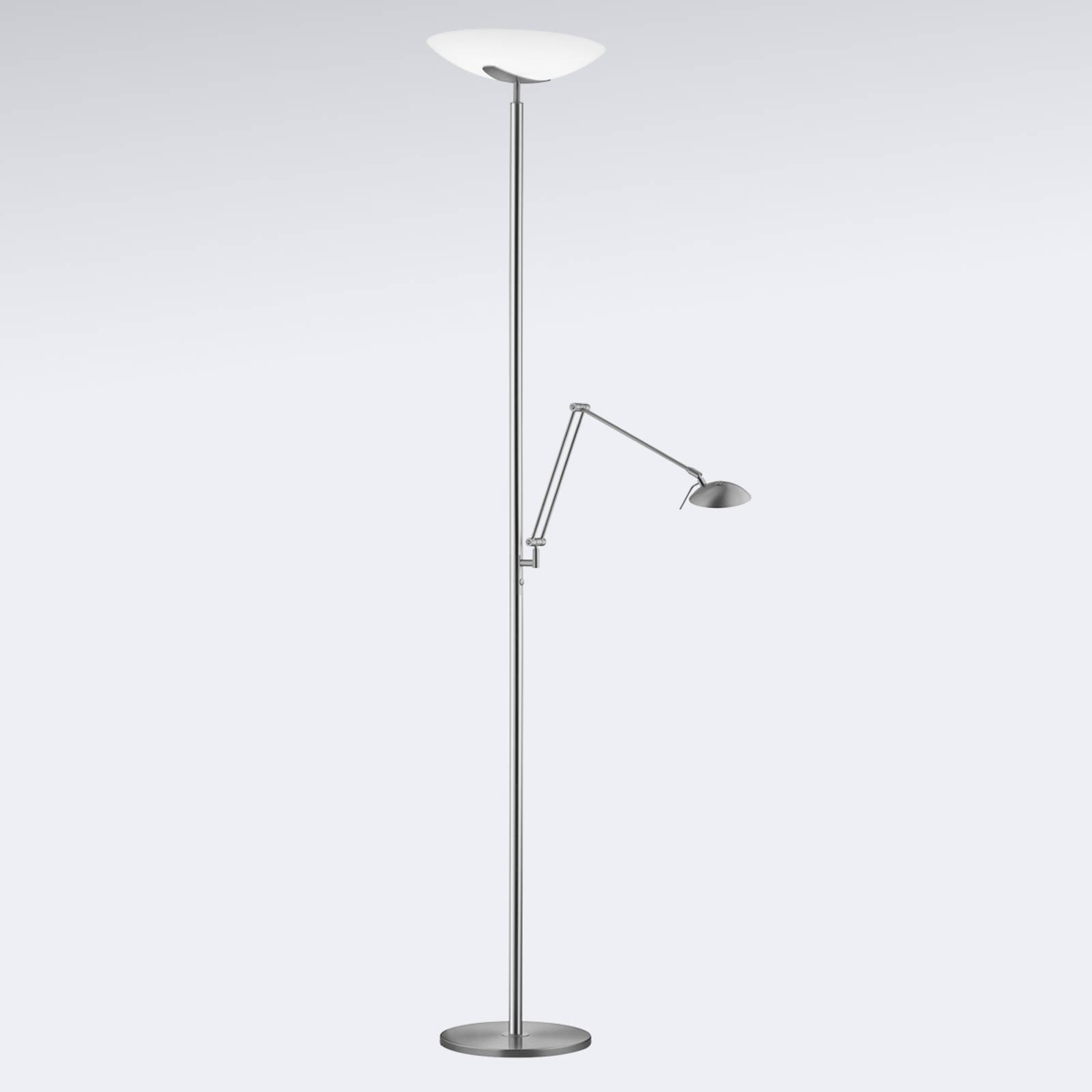 Knapstein LED stojací lampa Lya, čtecí lampa, nikl-chrom