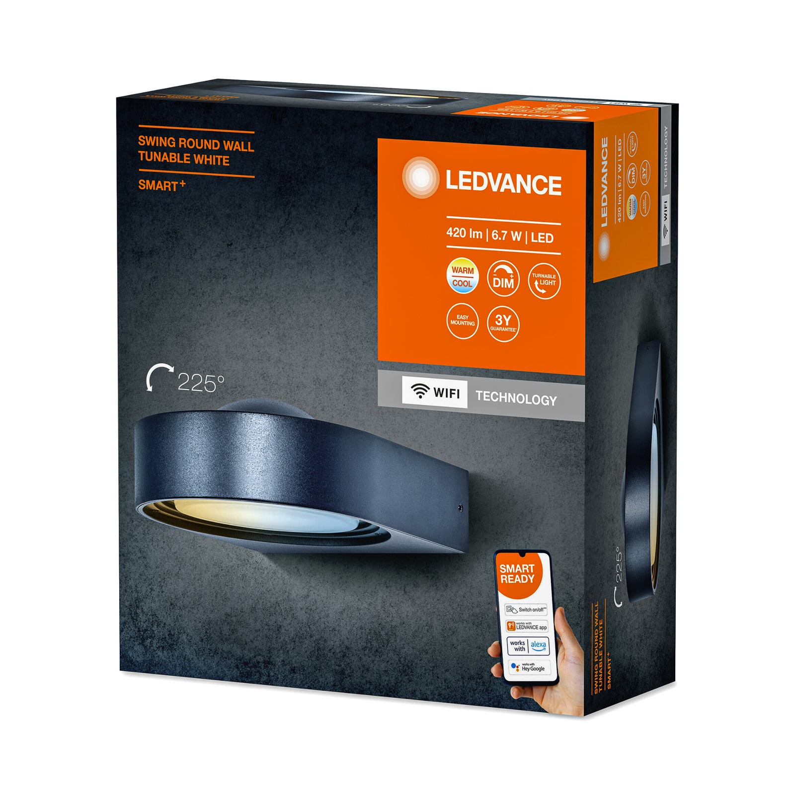 LEDVANCE SMART+ WiFi Swing Round buitenwandlamp