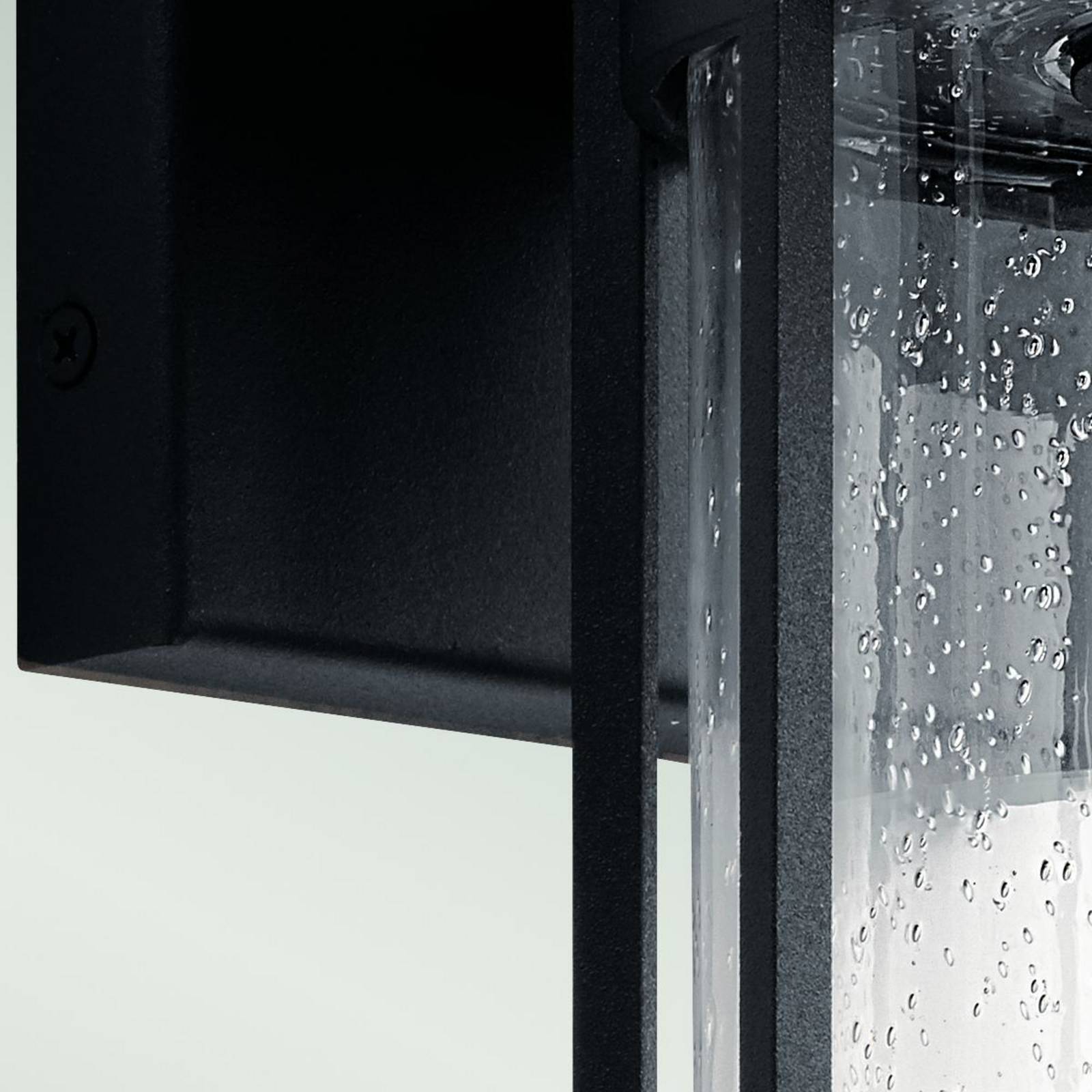 Lampa wisząca zewnętrzna Camillo, czarna, aluminium, szkło, E27