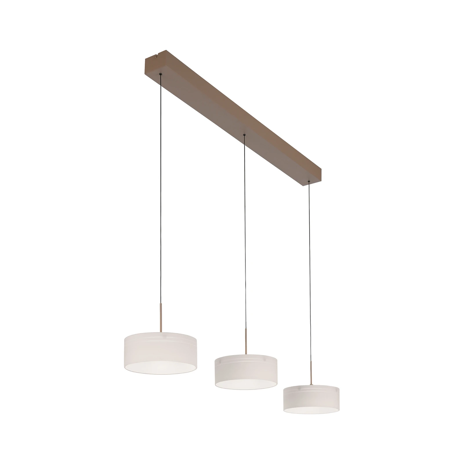 Κρεμαστό φωτιστικό LED MARIKA, μπεζ/λευκό, 105 cm, 3 λάμπες, γυαλί, ρυθμιζόμενη