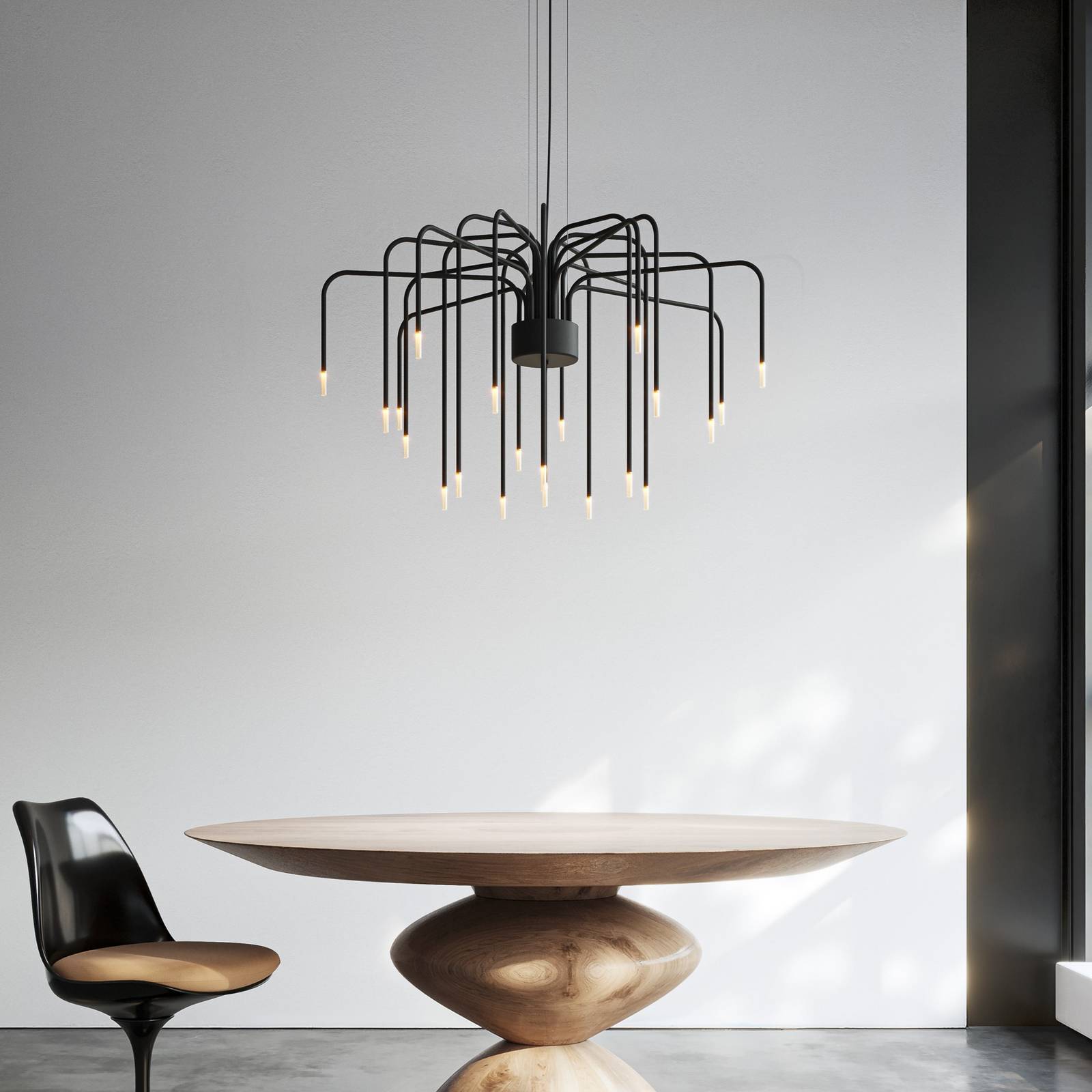Karman Żyrandol LED BOOM, czarny, metal, Ø 90 cm 22-płytkowy.