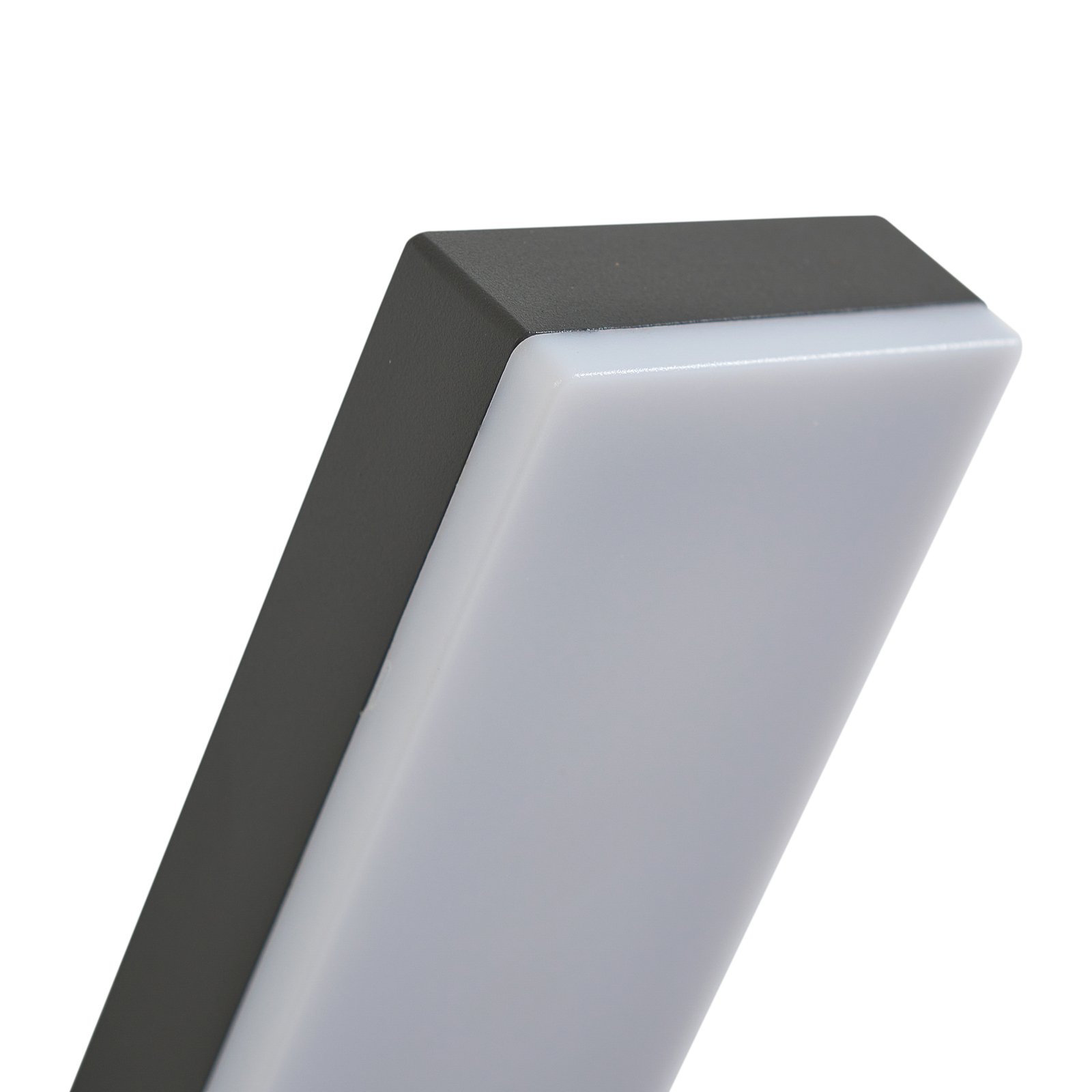 Aplique de exterior Lindby LED Korvik, aluminio, gris oscuro, sensor