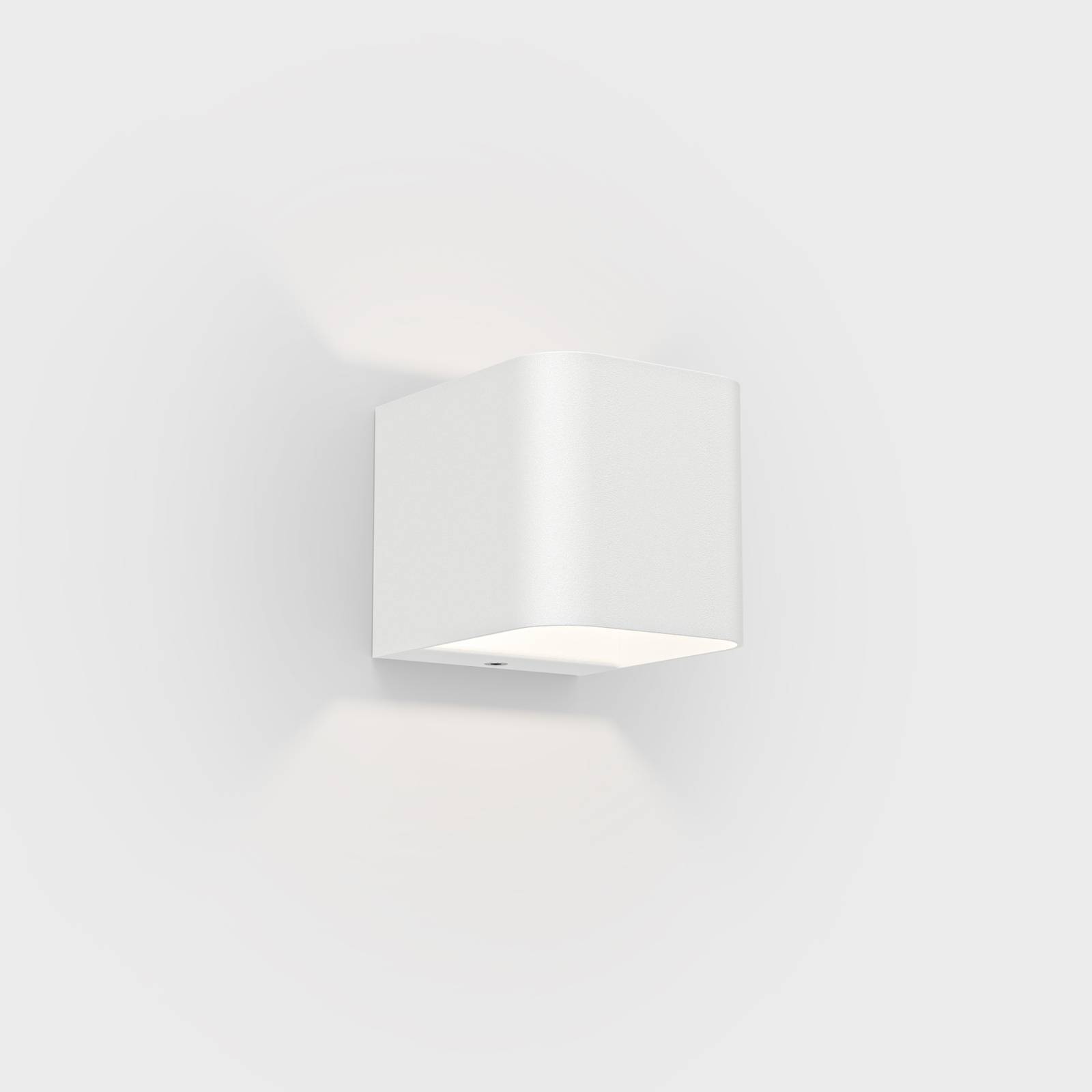 IP44.de intro LED outdoor wall lamp 2,700 K white, cast aluminium, borosilicate glass, 15 W, W: 10 cm, H: 10 cm