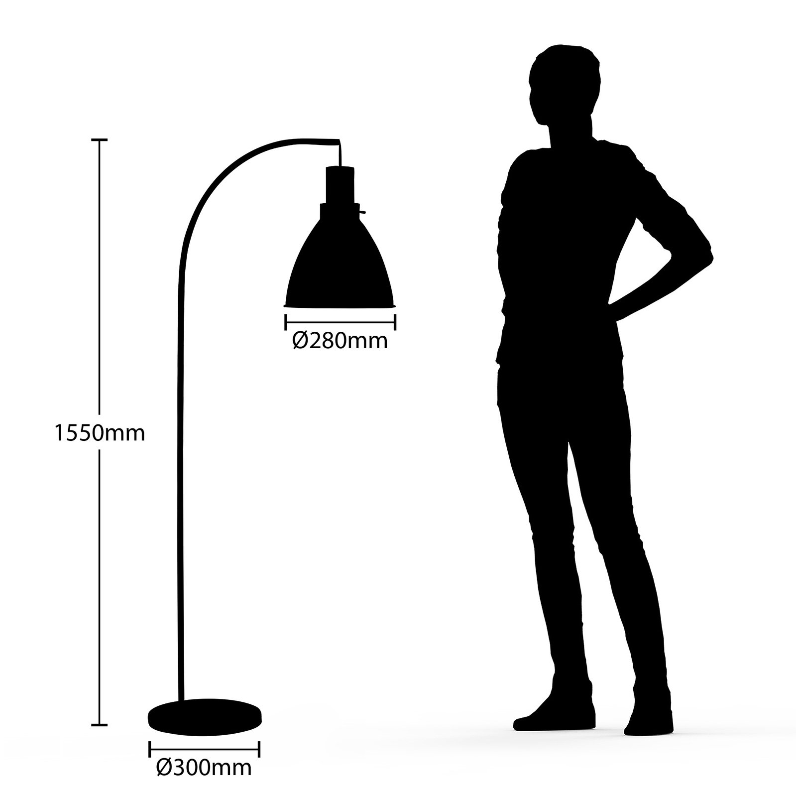 Trebale Floor Lamp Black/Light Wood - Lindby