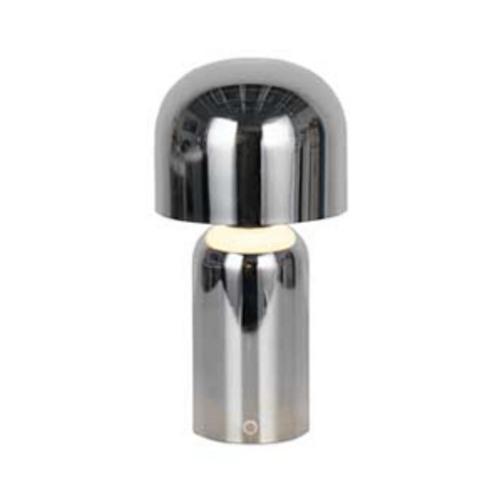 Lampe à poser LED rechargeable Niko, couleur chrome, hauteur 26 cm, métal