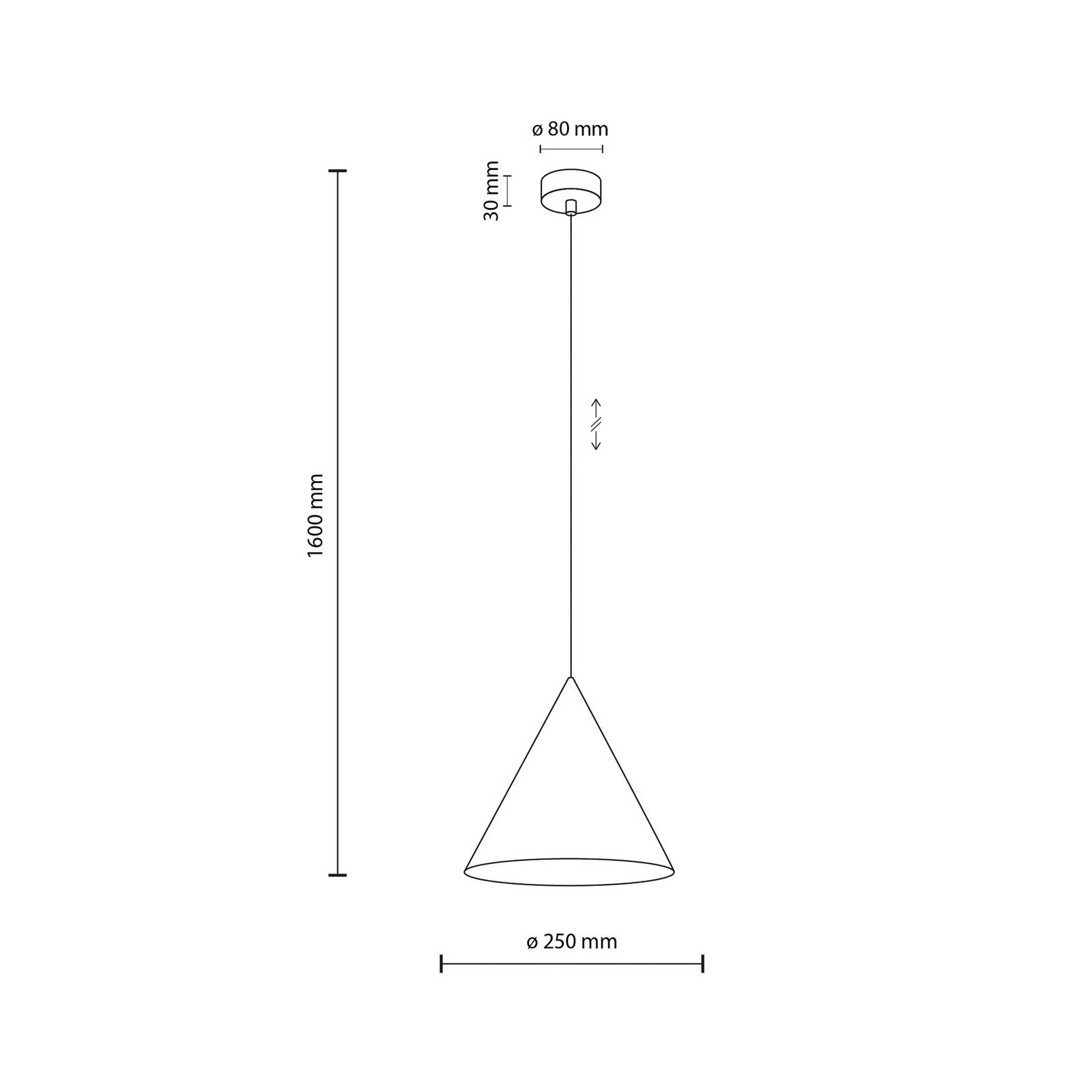 Żyrandol Cono, 1-punktowa, Ø 25 cm, zielona, E27
