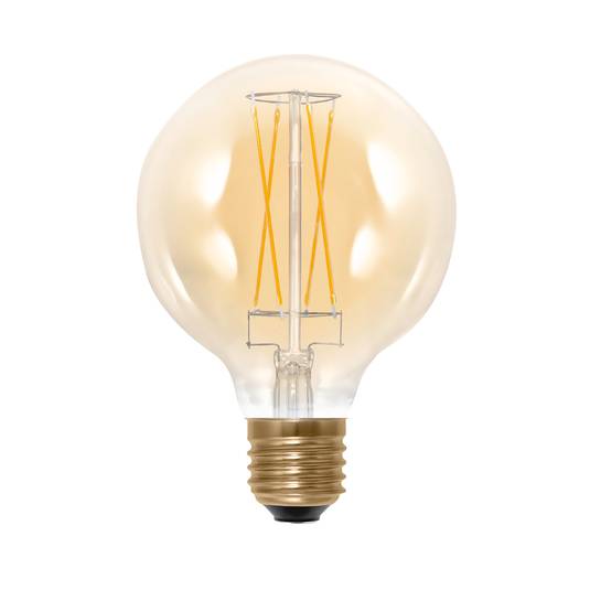 SEGULA globe LED bulb E27 G95 5 W 2,200 K gold dim