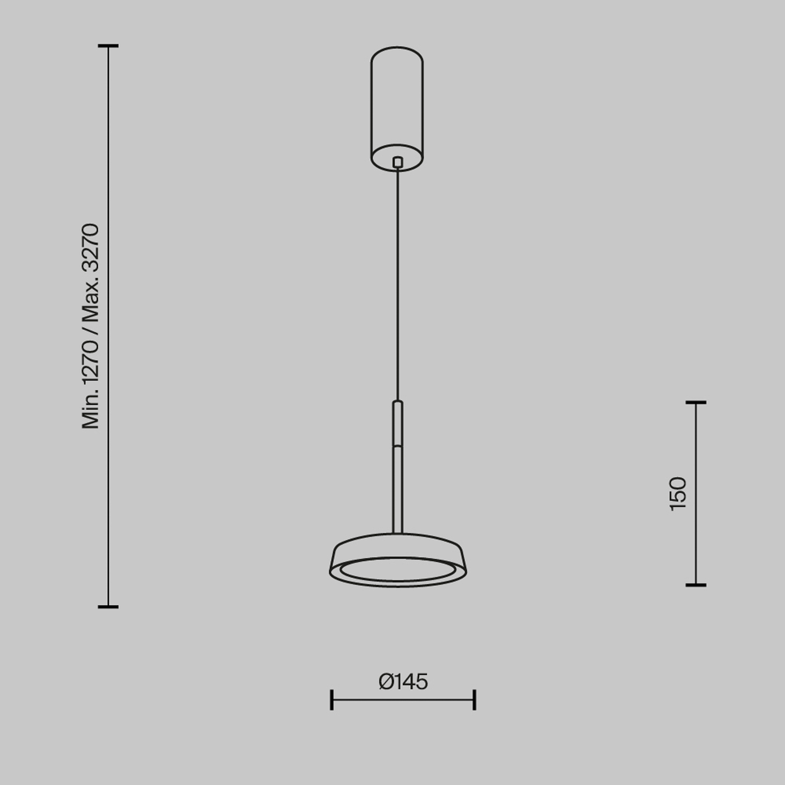 Maytoni LED pendant light El, Ø 15.3 cm, orange, aluminium