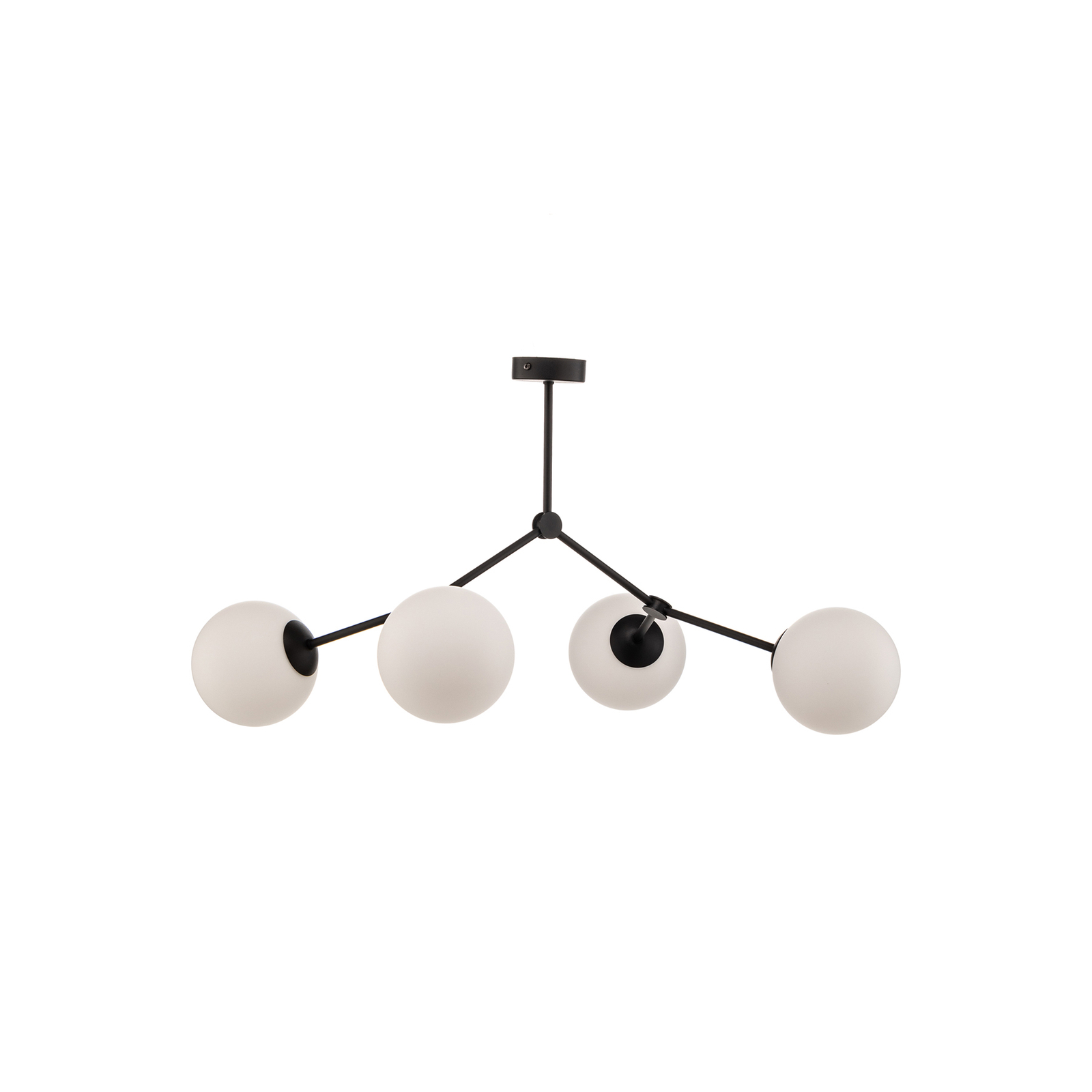 Space loftlampe, 4 lyskilder, sort/opal