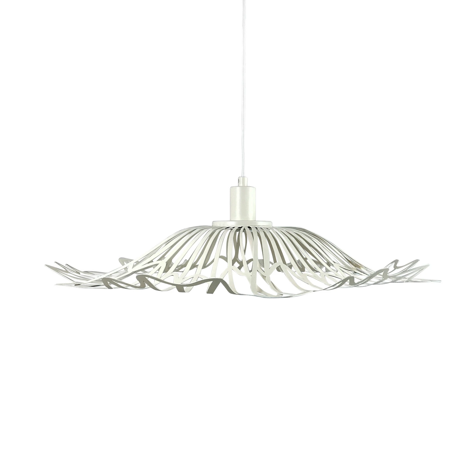 Dyberg Larsen Flora viseća lampa, biserno bijela, Ø 60 cm, metal