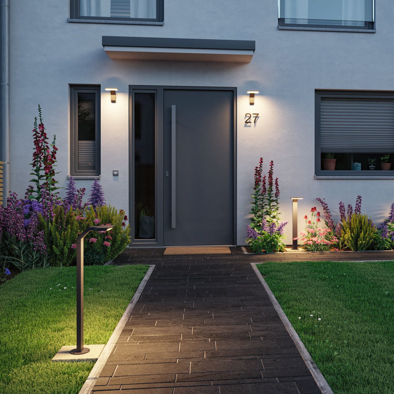 Zenera LED-utomhusv&auml;gglampa 3 000 K antracit IP44 &ndash; Paulmann - Modern - Metall - Vinklad