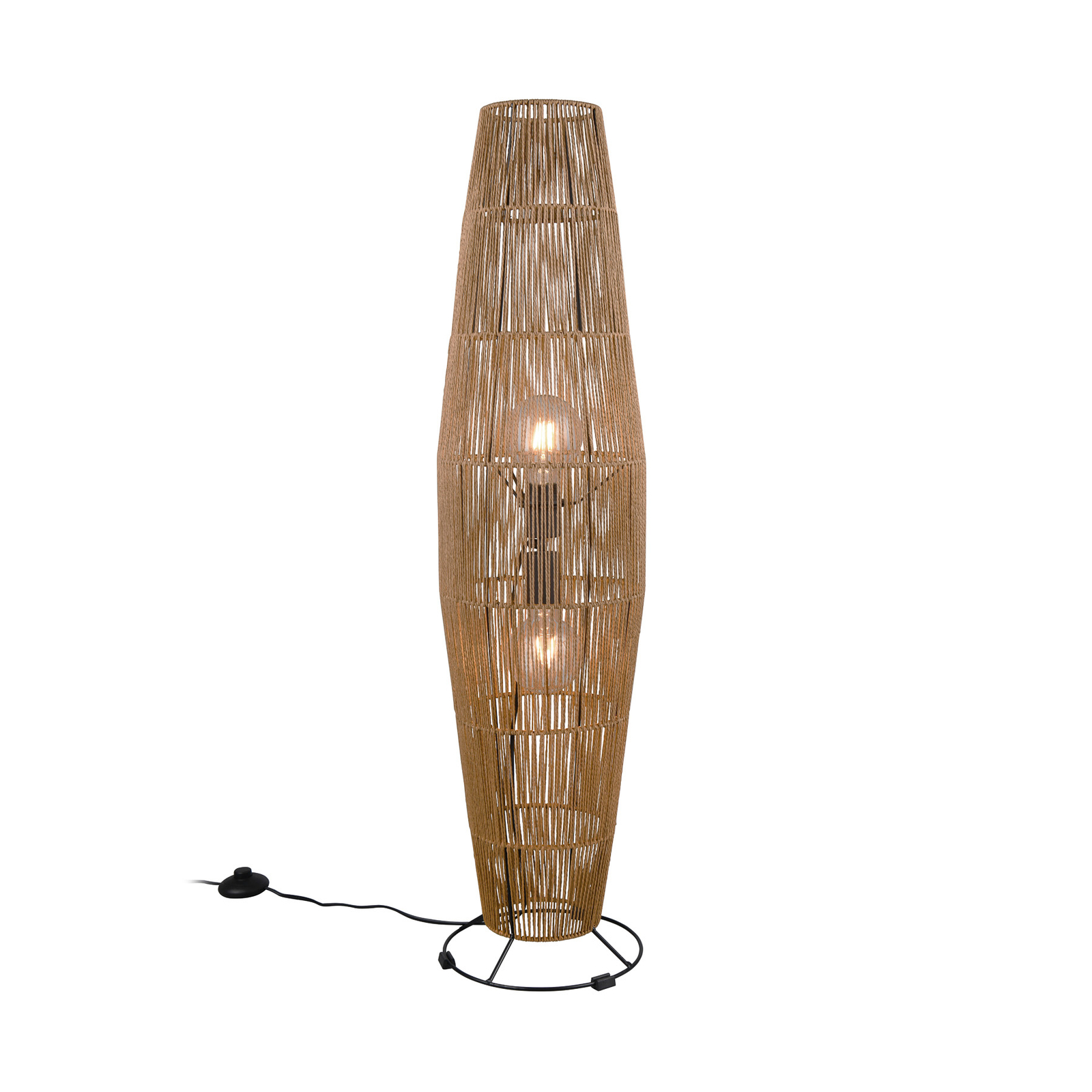 Подова лампа Miki, кафява, височина 103 cm, хартия