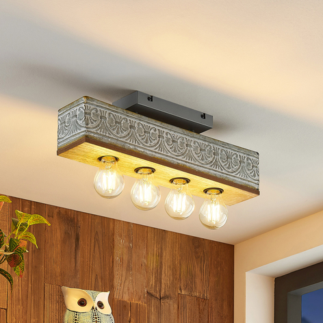 Lindby Mella plafón, motivo ornamental, 4 luces