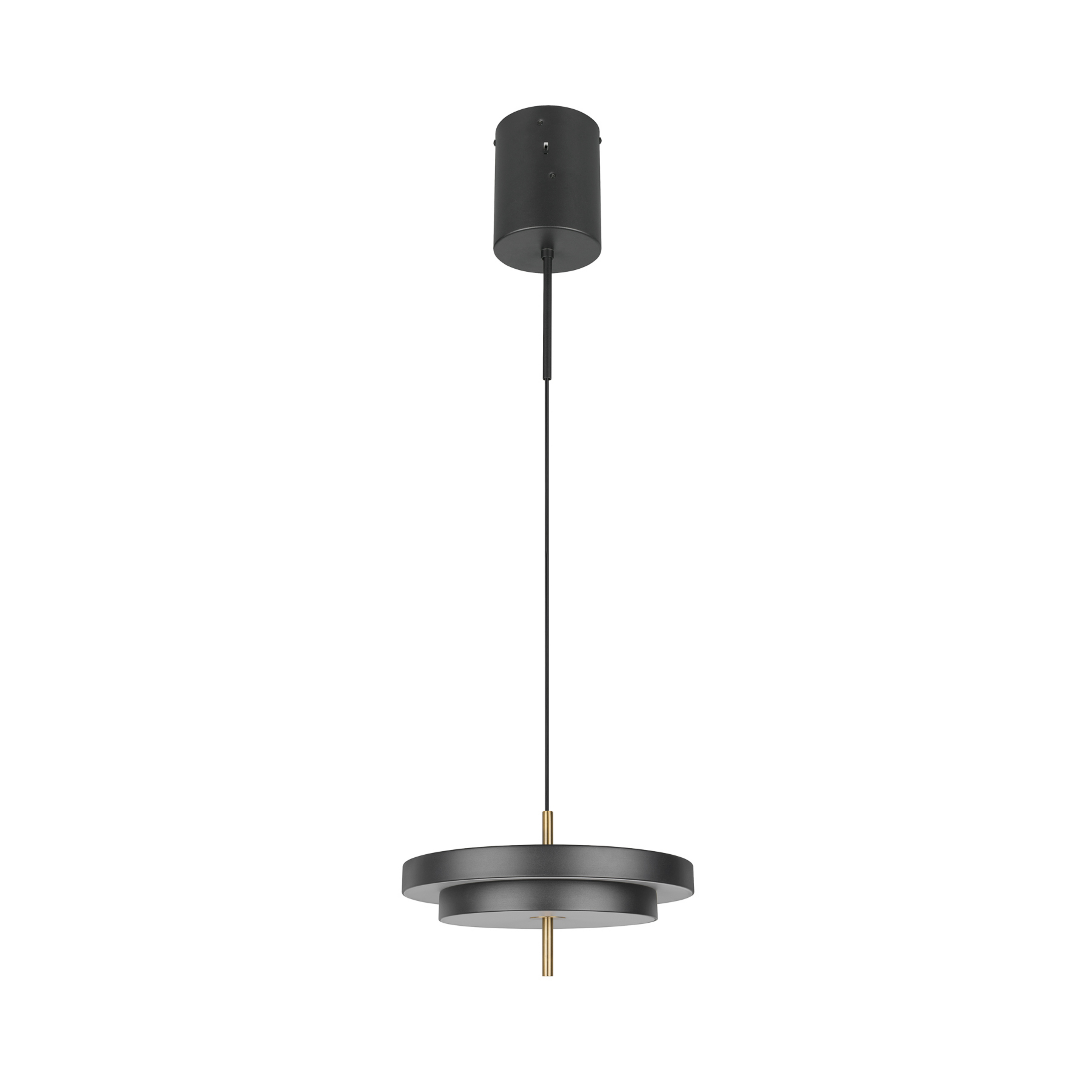 Suspension LED Keaton, noir/doré, Ø 40 cm, CCT