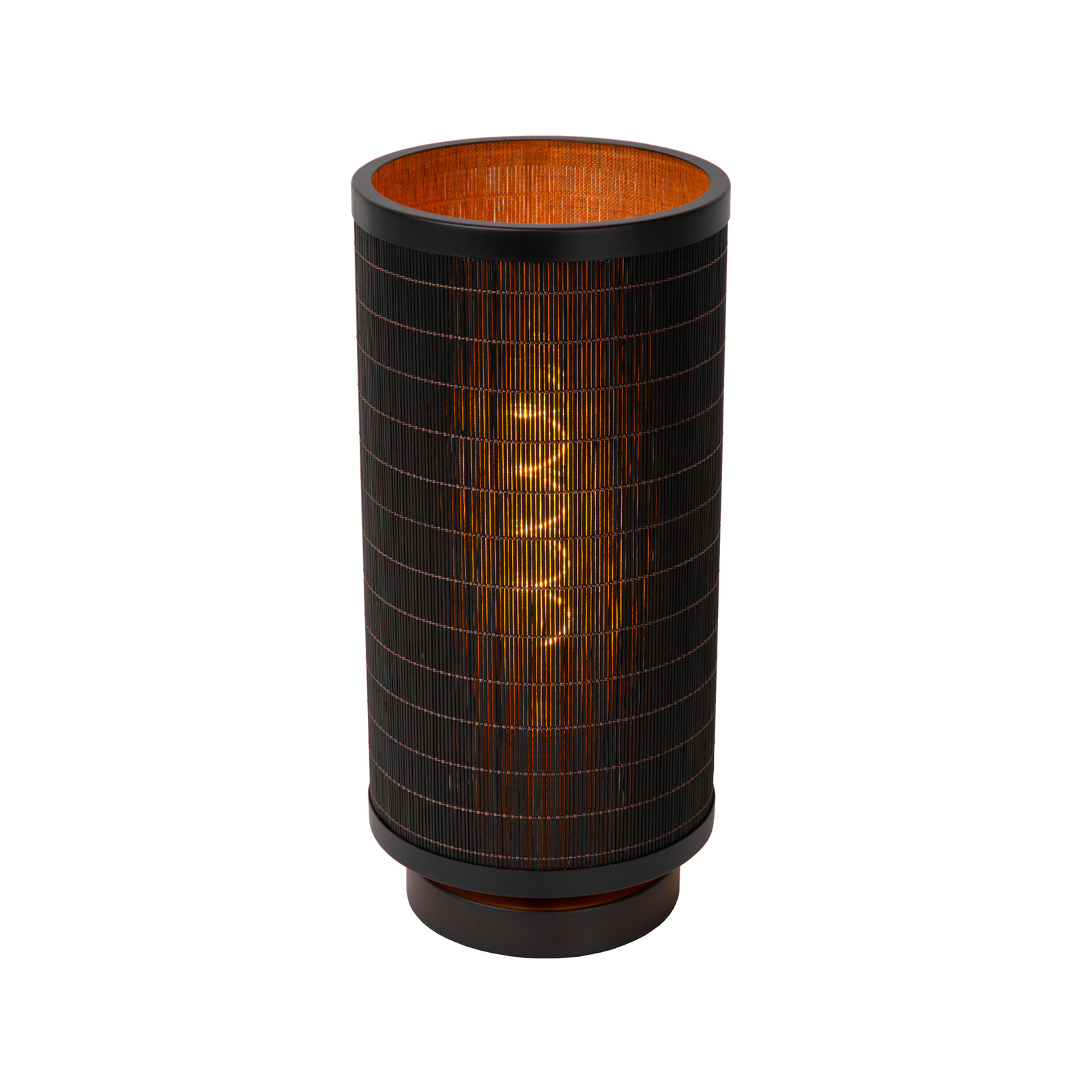 Tagalog table lamp made of bamboo, black