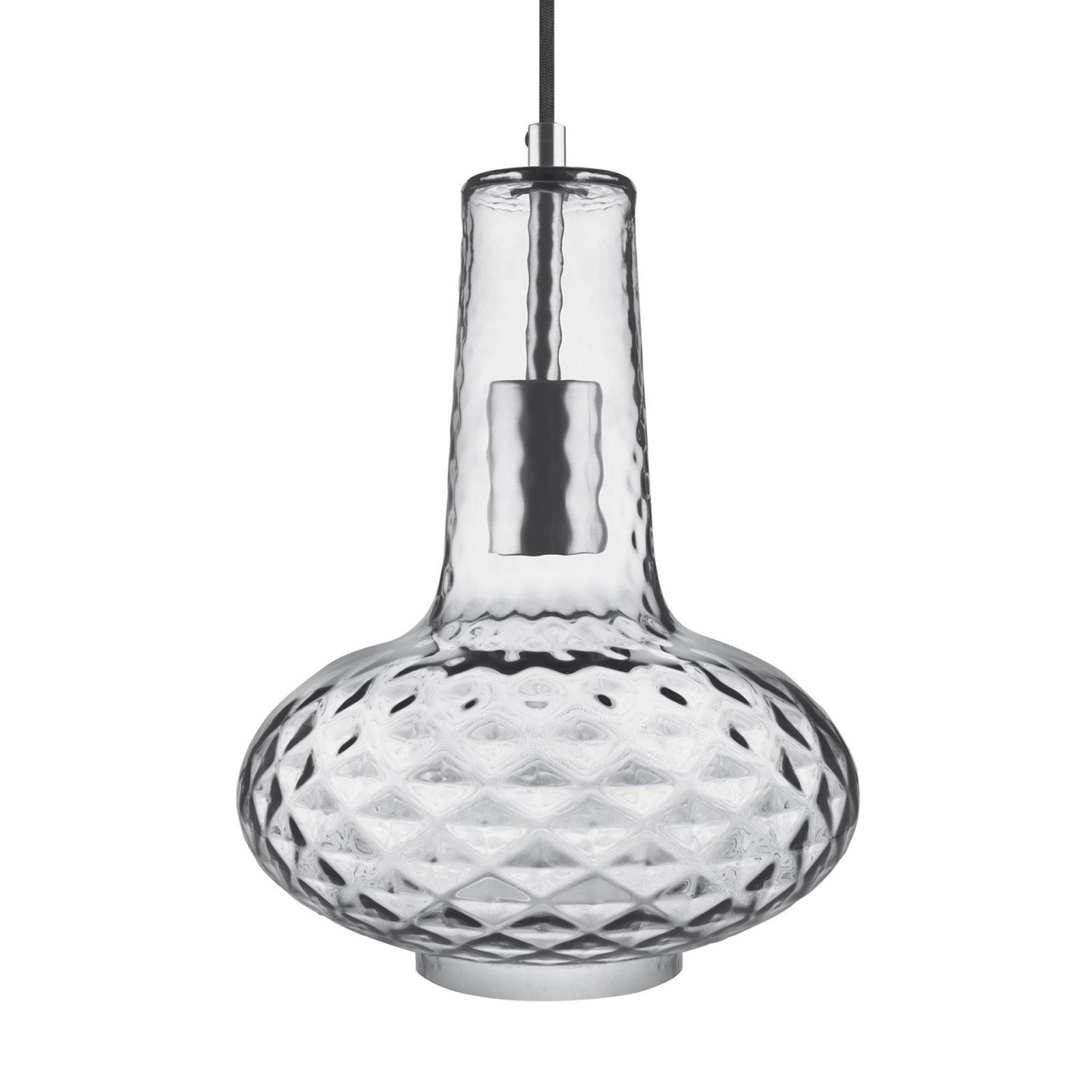 LEDVANCE Vintage 1906 Carved Pendant Pear grey, for Living / Dining Room, glass, E27, 40 W, energy efficiency: A++