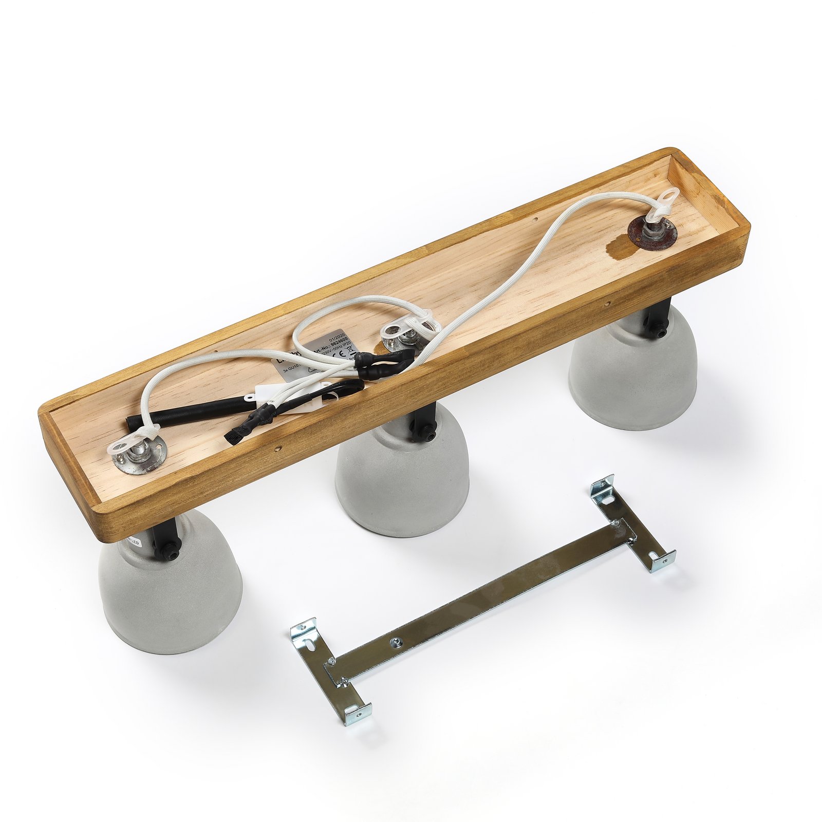 Mirka 3 Plafoniera Grigio/Scuro Quercia - Lindby