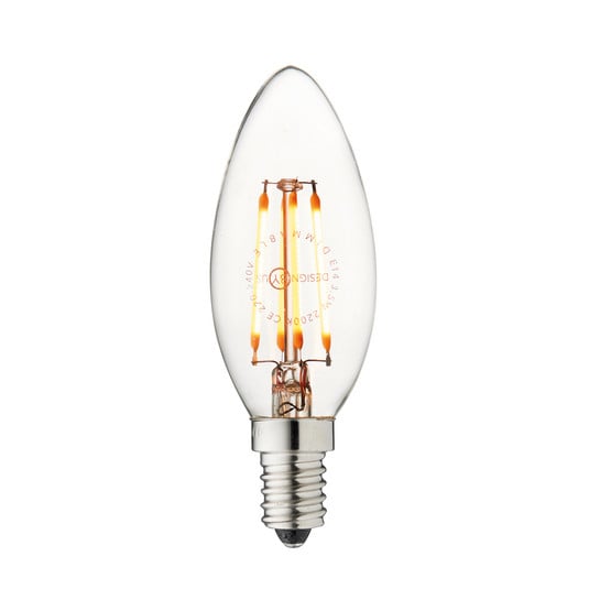 LED svijeća, E14, 3,5 W, 2200 K, filament, prigušiva